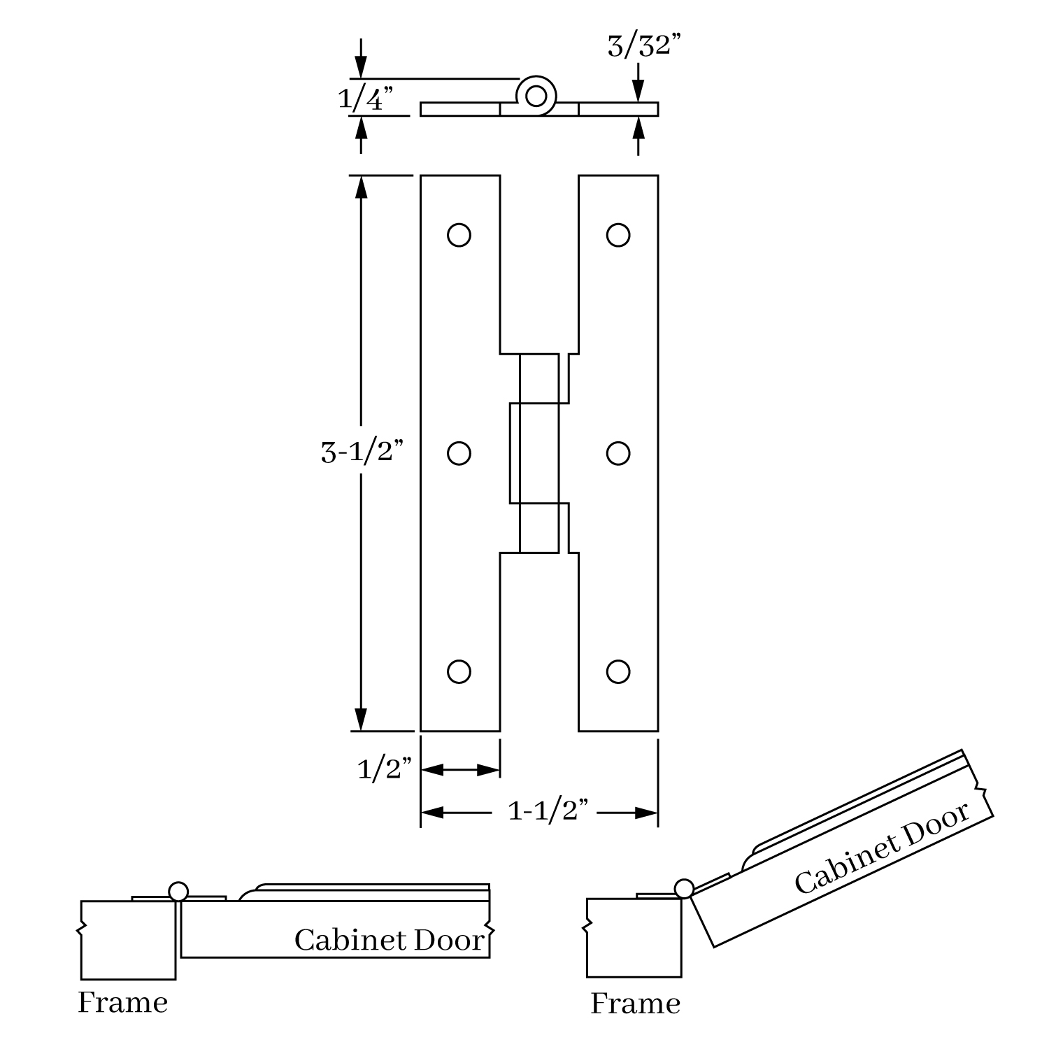 1094 Surface Hinge 