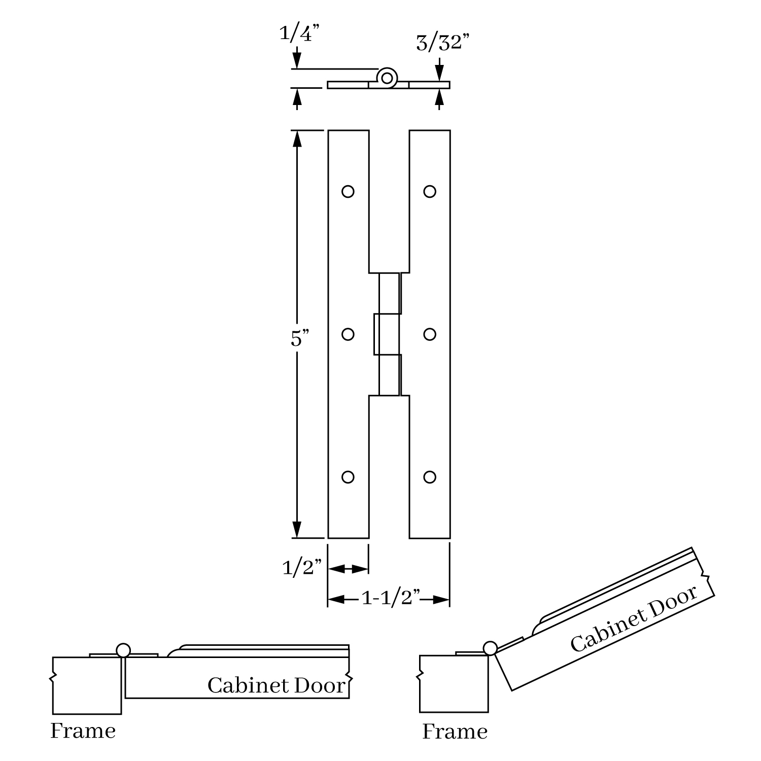 1096 Surface Hinge 