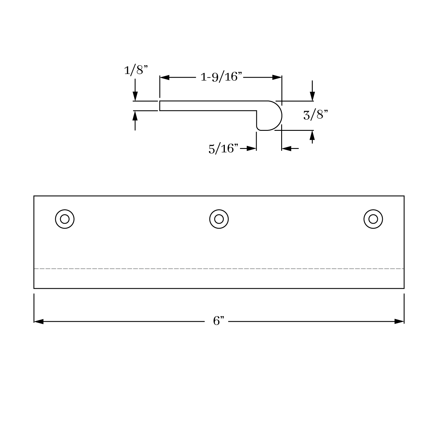 11706 Edge Pull - Bullnose 