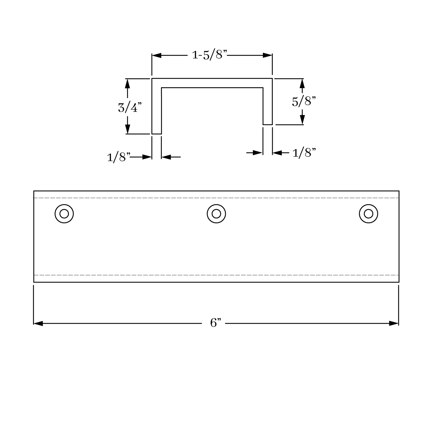 11866 Edge Pull - Angle w/ Backmount 