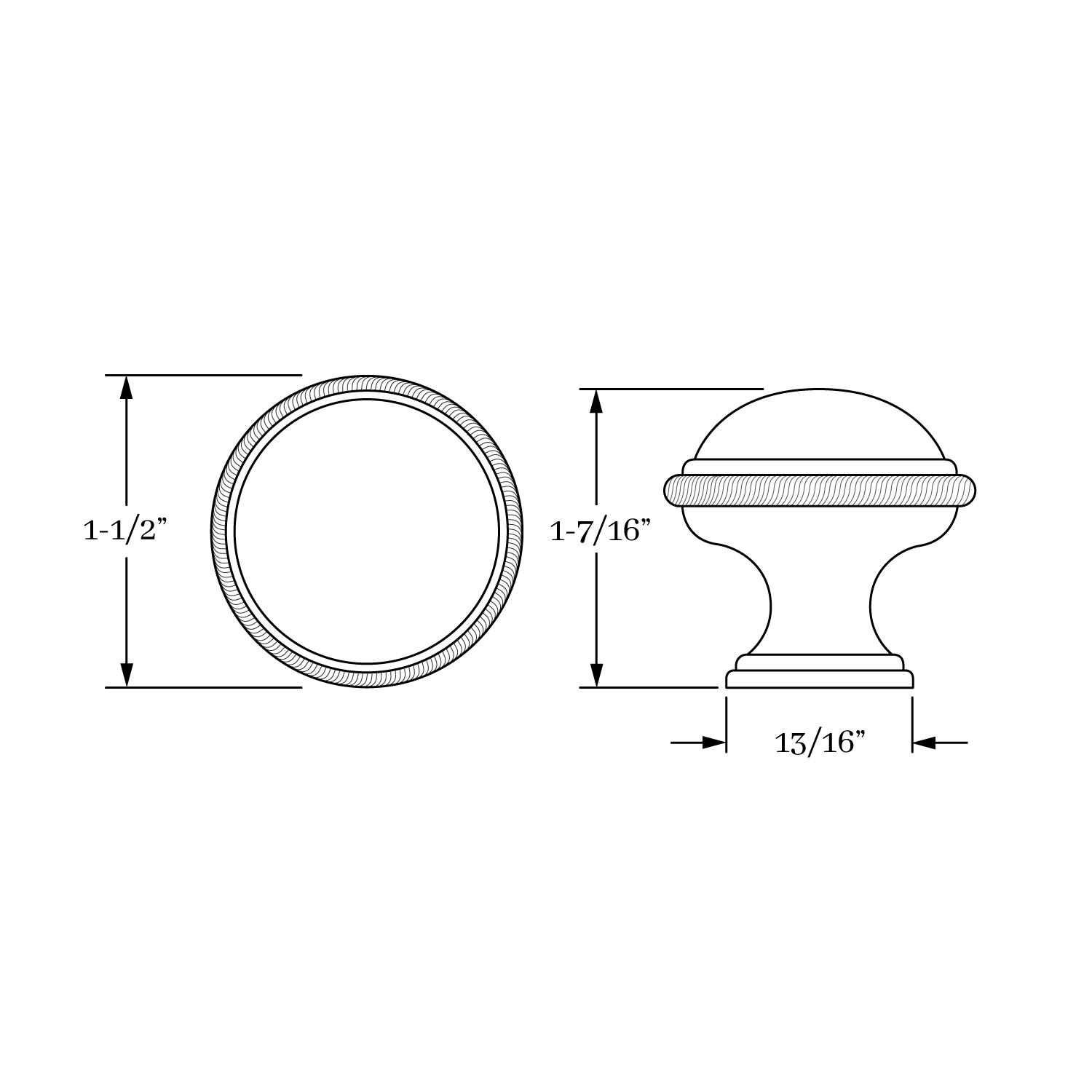 1838 Rope Knob  