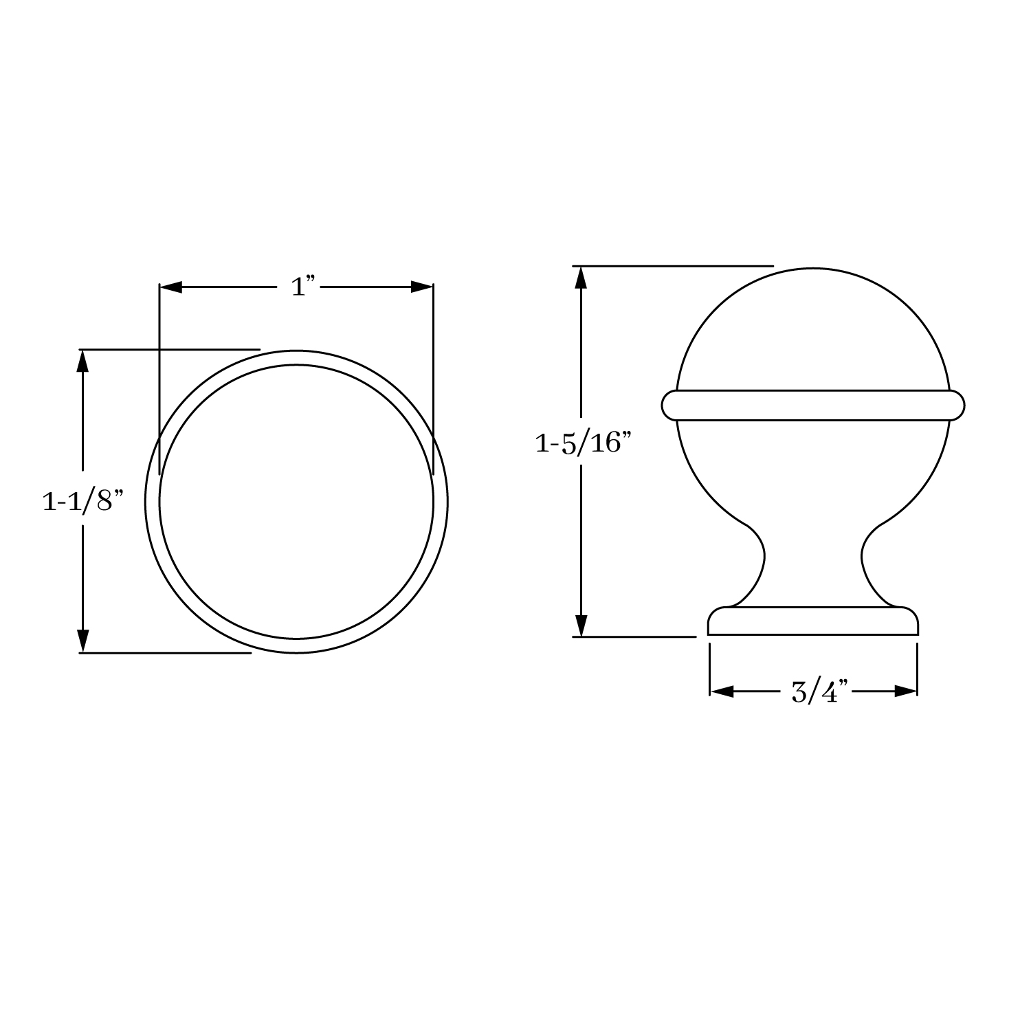 2113 Ball Knob w/ Band 