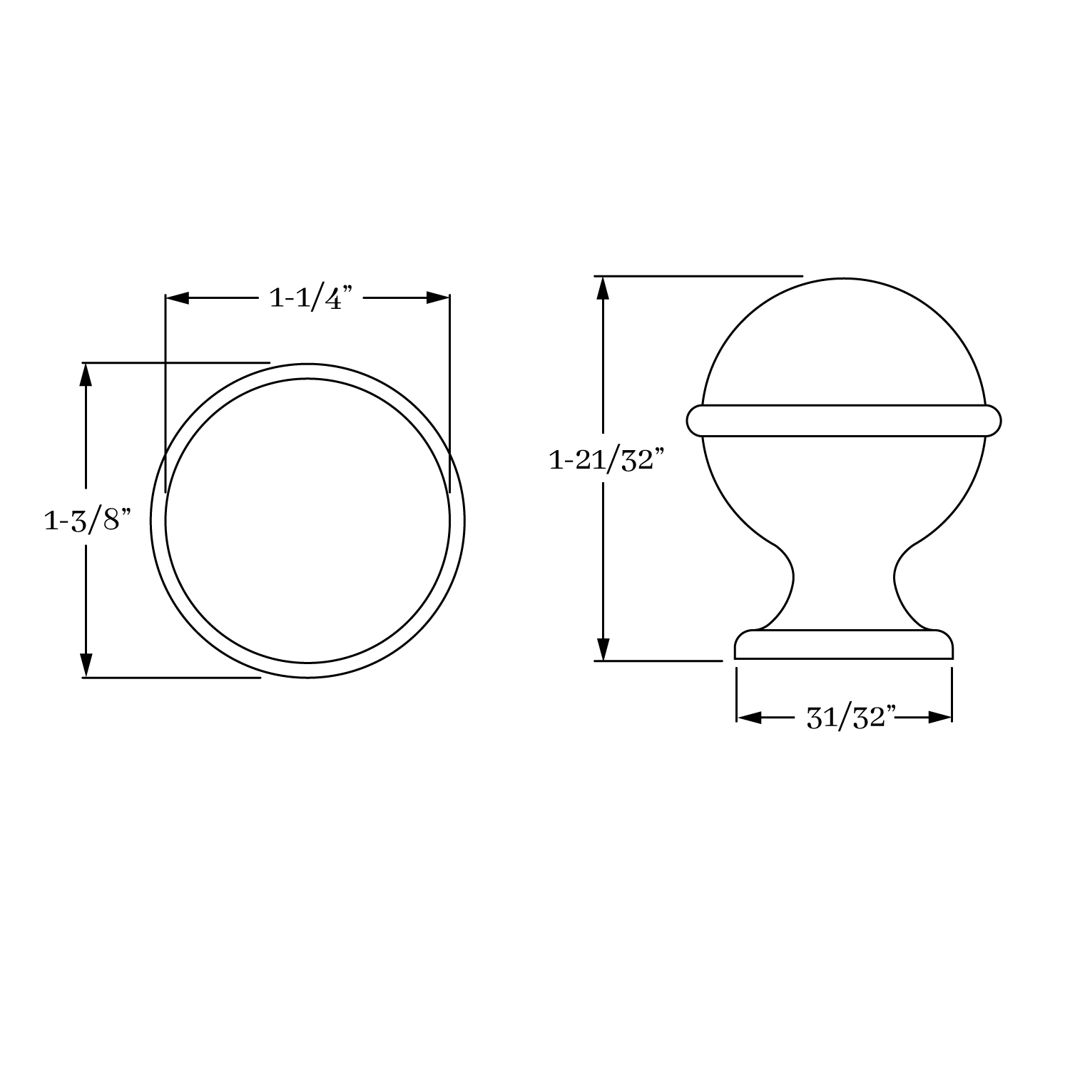 2115 Ball Knob w/ Band 