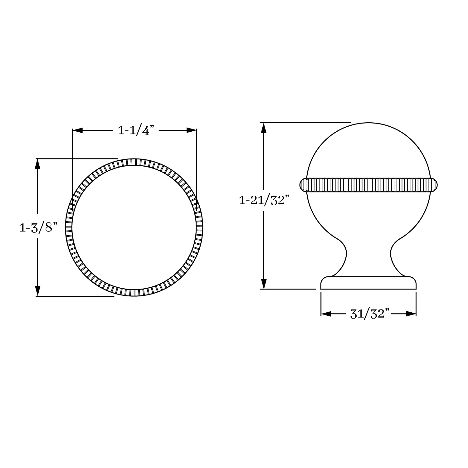 2167 Coin Ball Knob 