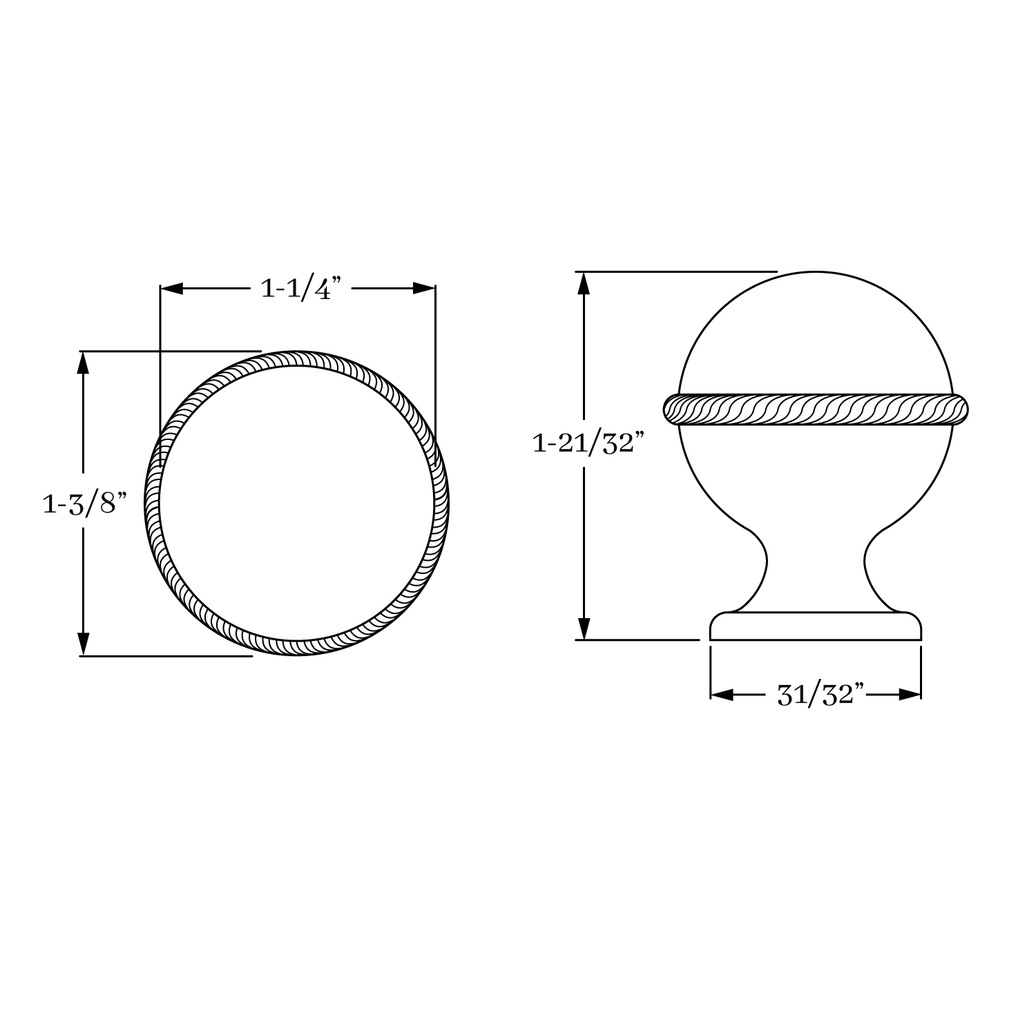 2301 Rope Ball Knob 