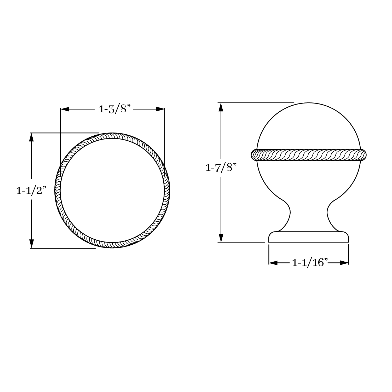 2303 Rope Ball Knob 