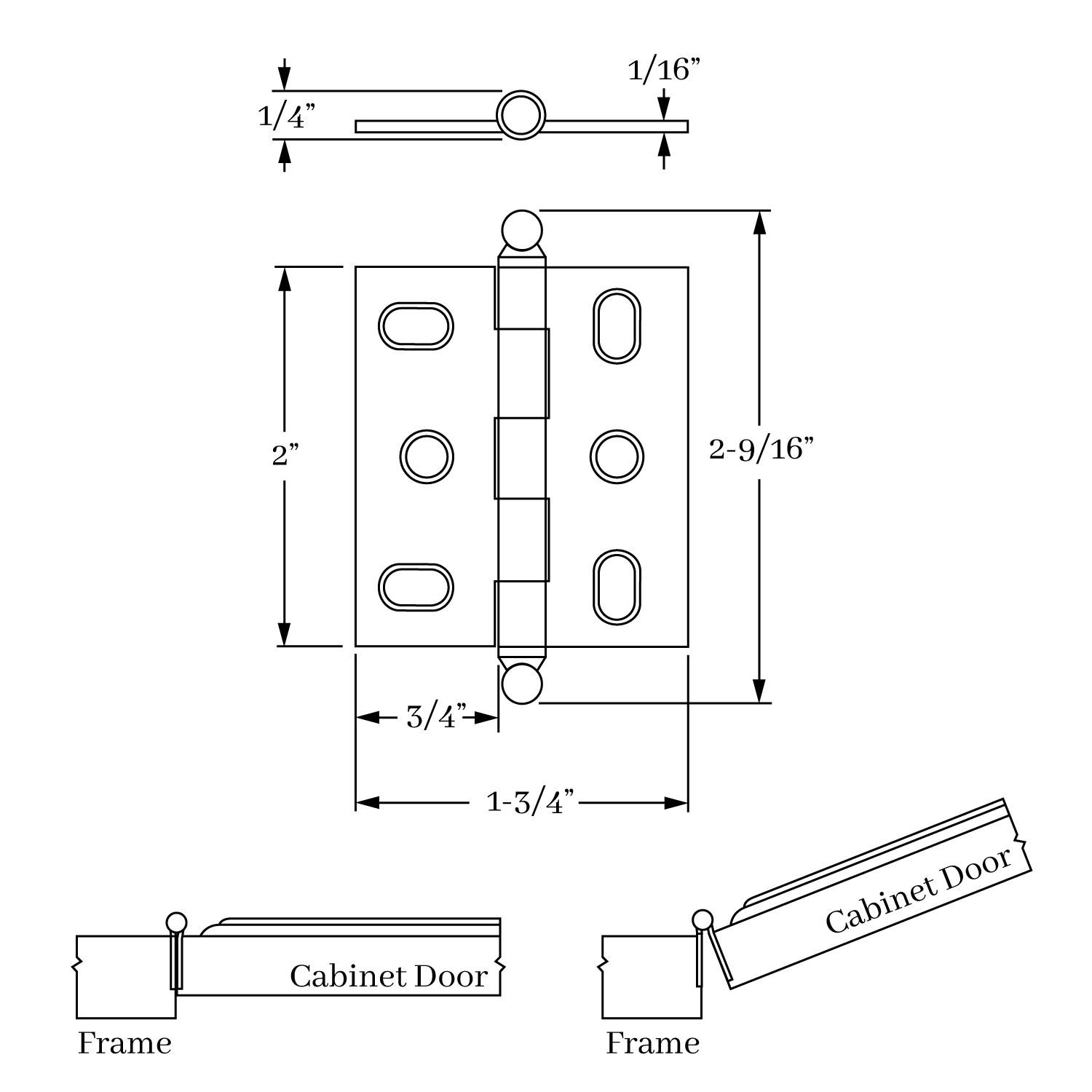 2501 Mortise Hinge Ball Finial 