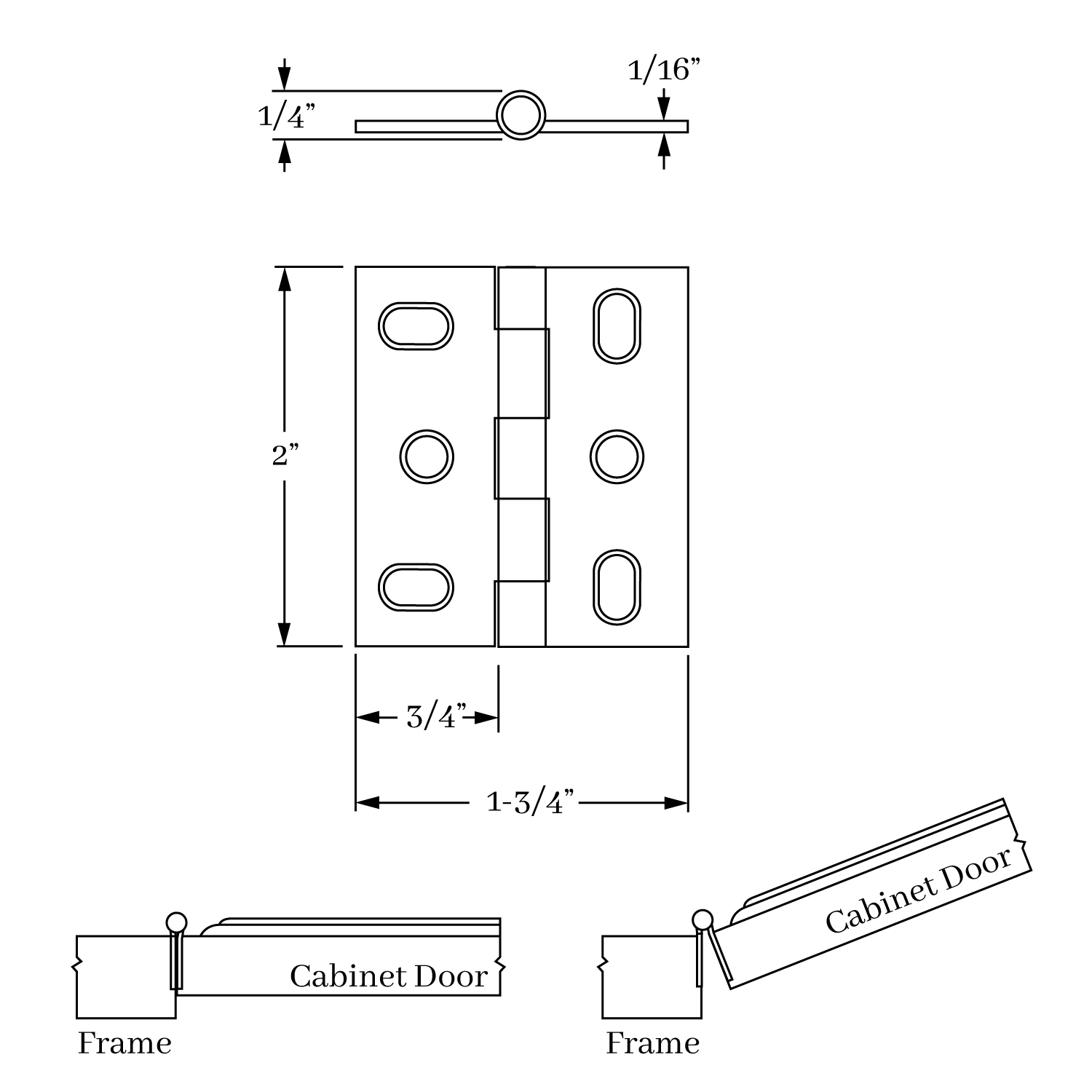 2505 Mortise Hinge Flush Finial 