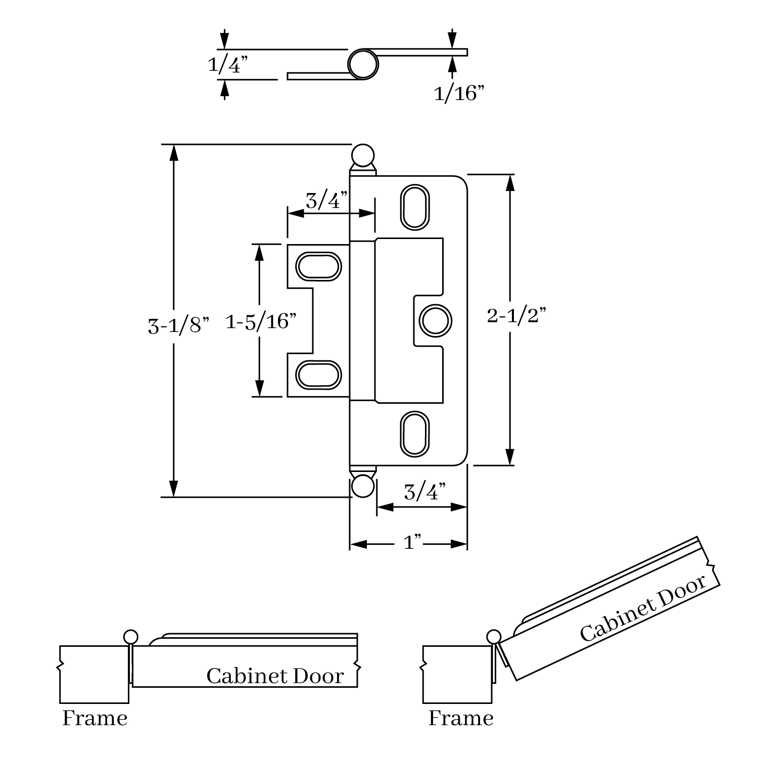 2511 Non-Mortise Hinge Ball Finial 