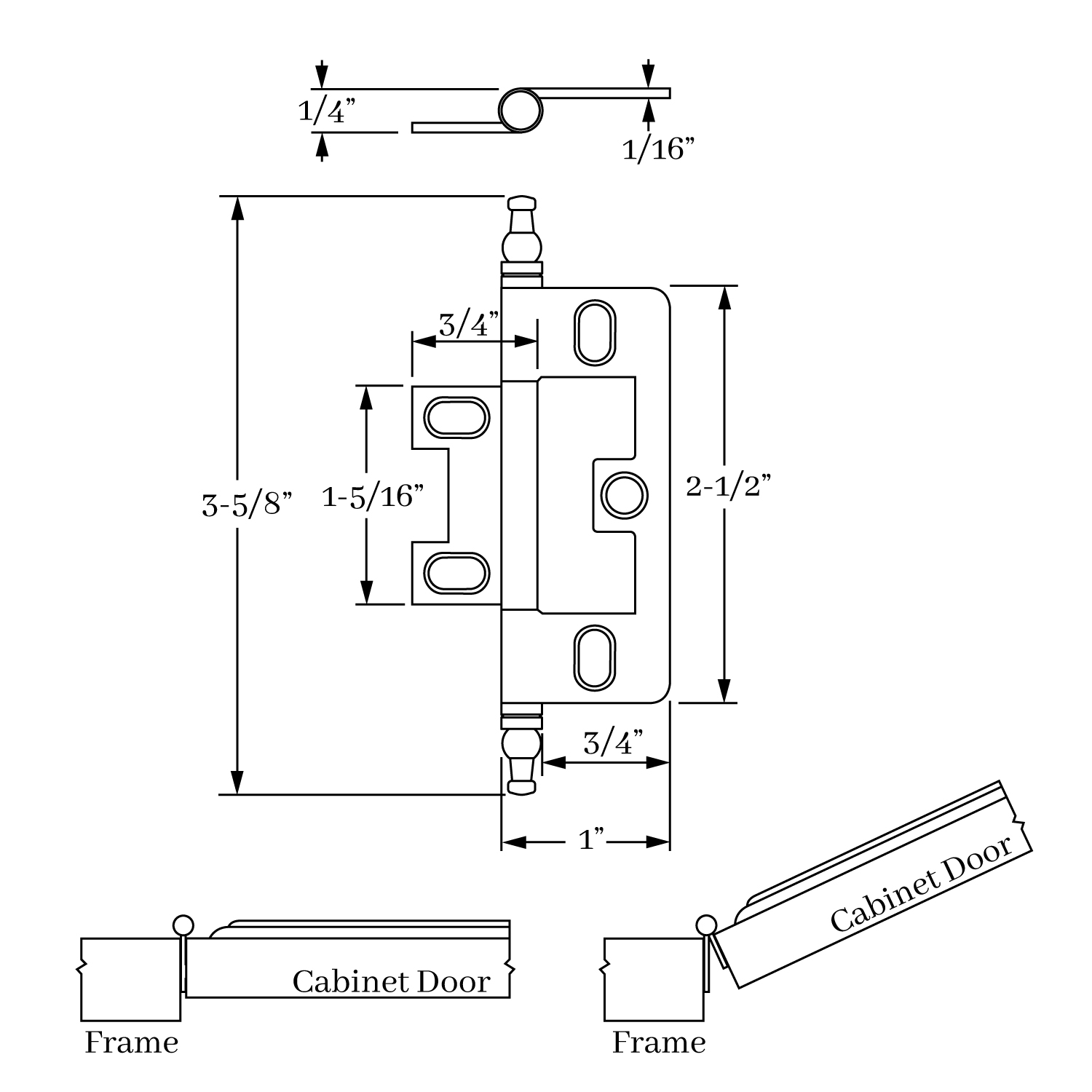 2512 Non-Mortise Hinge Minarette Finial 