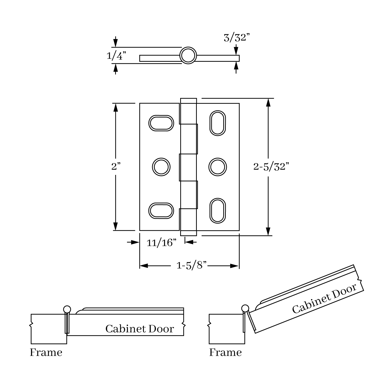 2575 Mortise Hinge Button Finial  