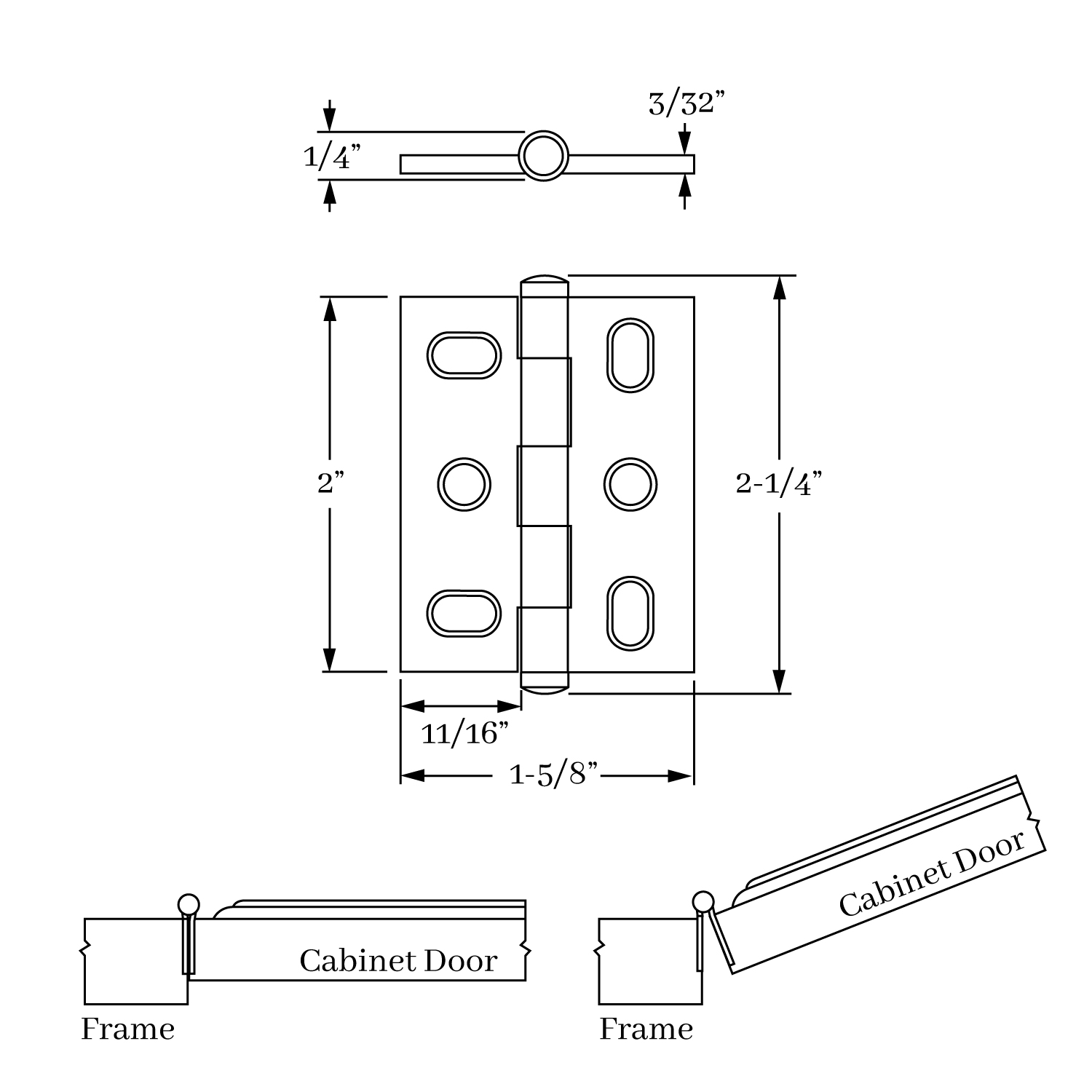 2576 Mortise Hinge Dome Finial  