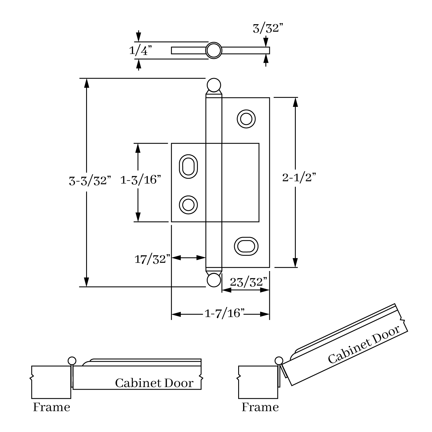 2581 Non-Mortise Hinge Ball Finial 