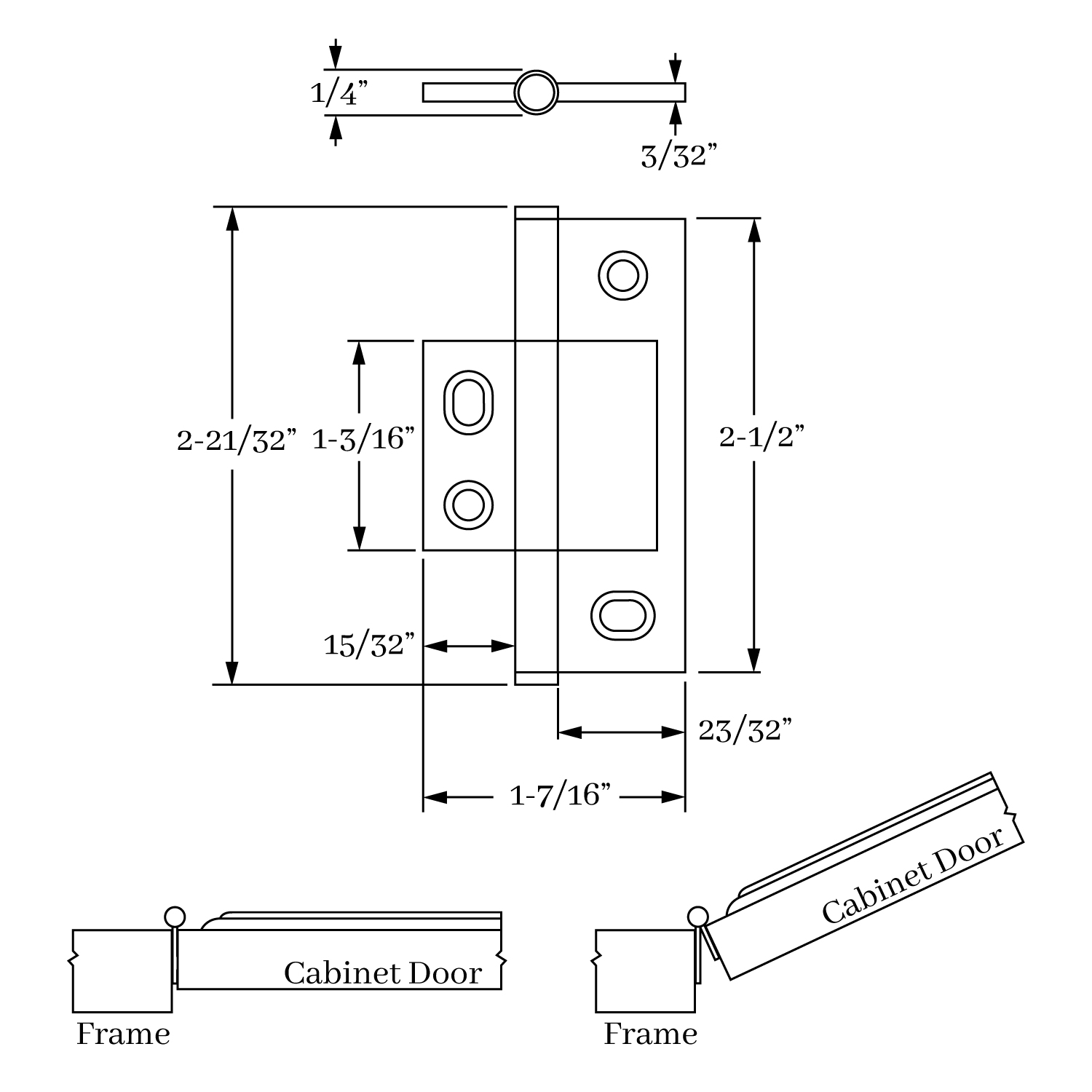 2585 Non-Mortise Hinge Button Finial  