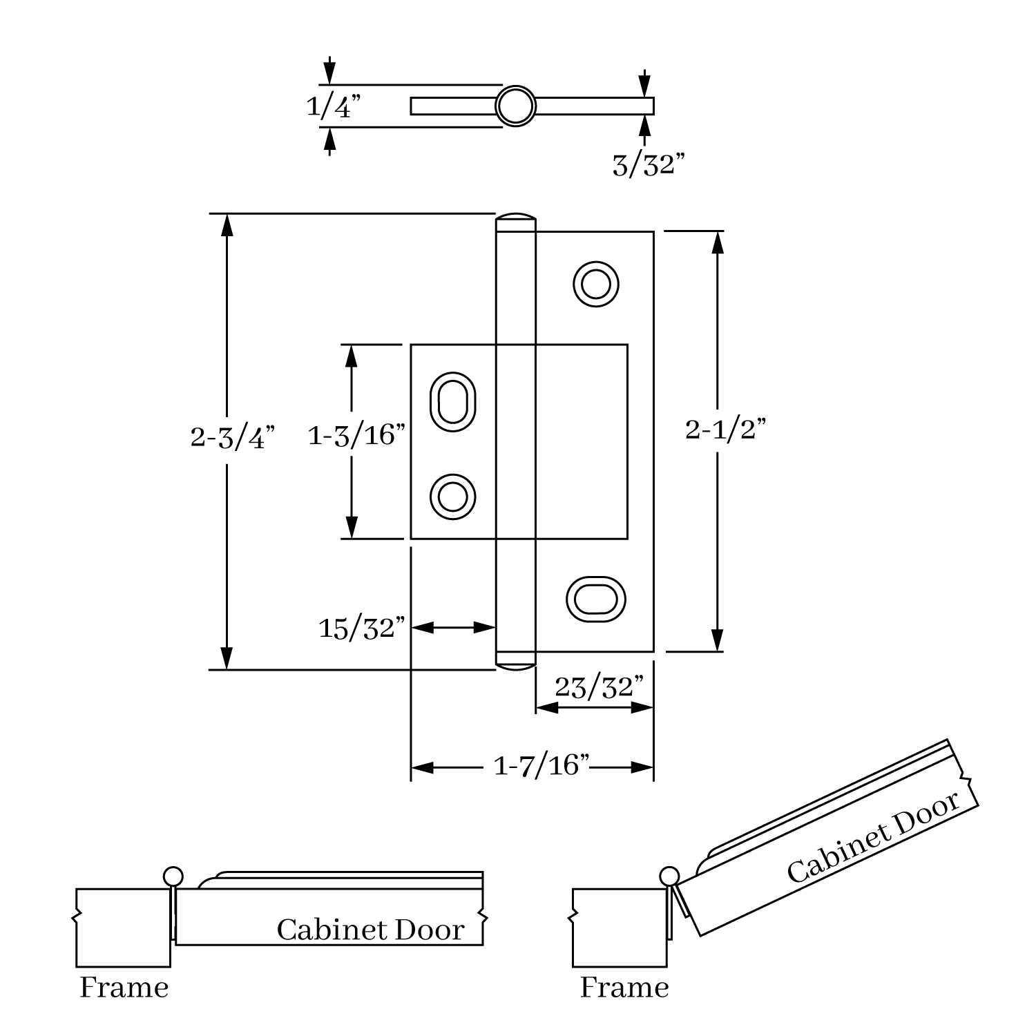 2586 Non-Mortise Hinge Dome Finial  