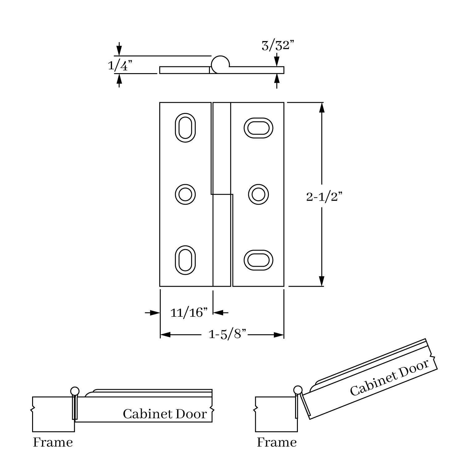 2590RH Lift Off Hinge   Right Hand 