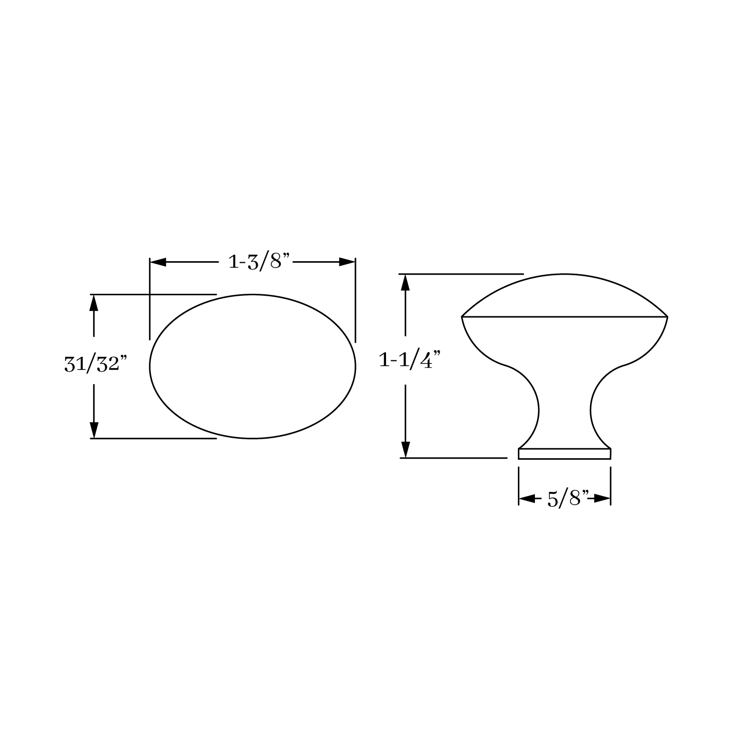 2871 Oval Knob 