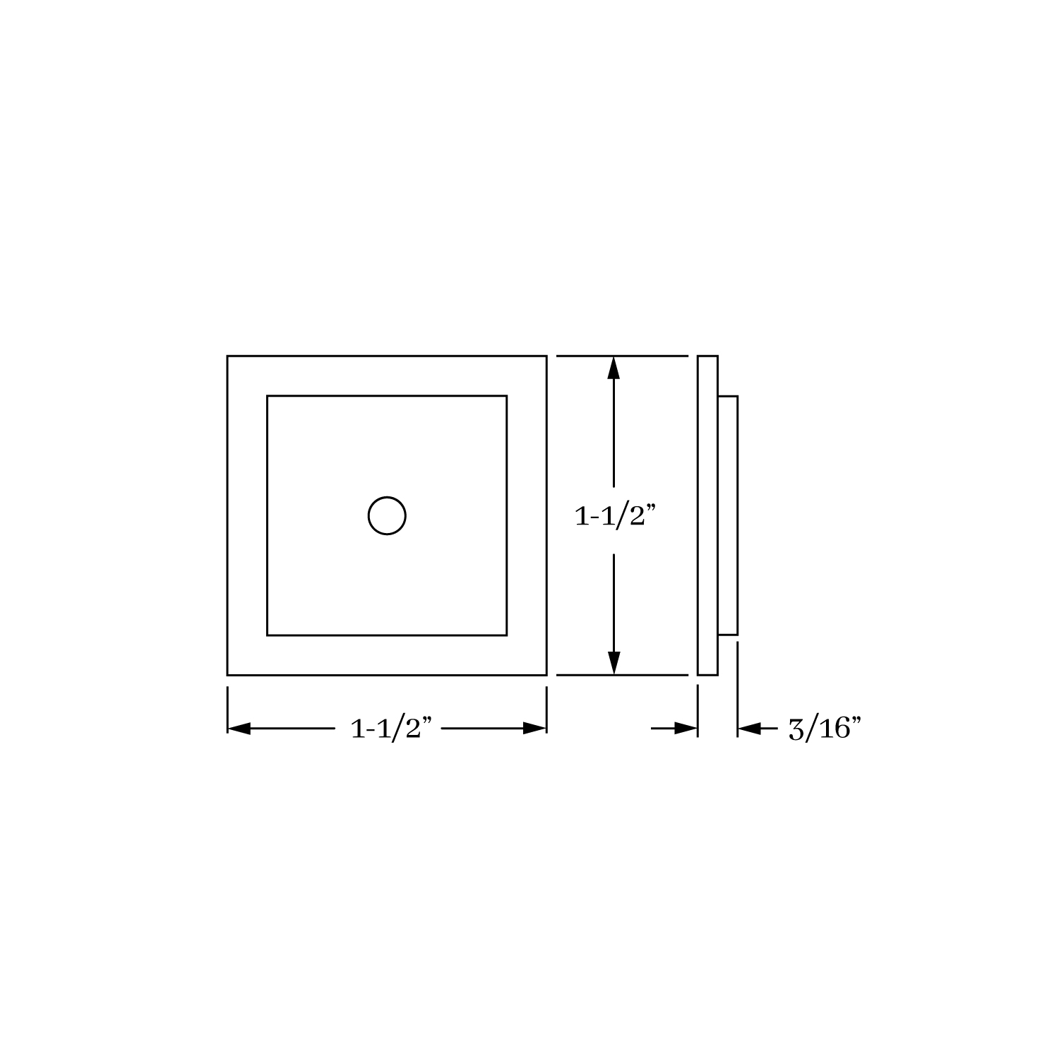 2873 Square Backplate 