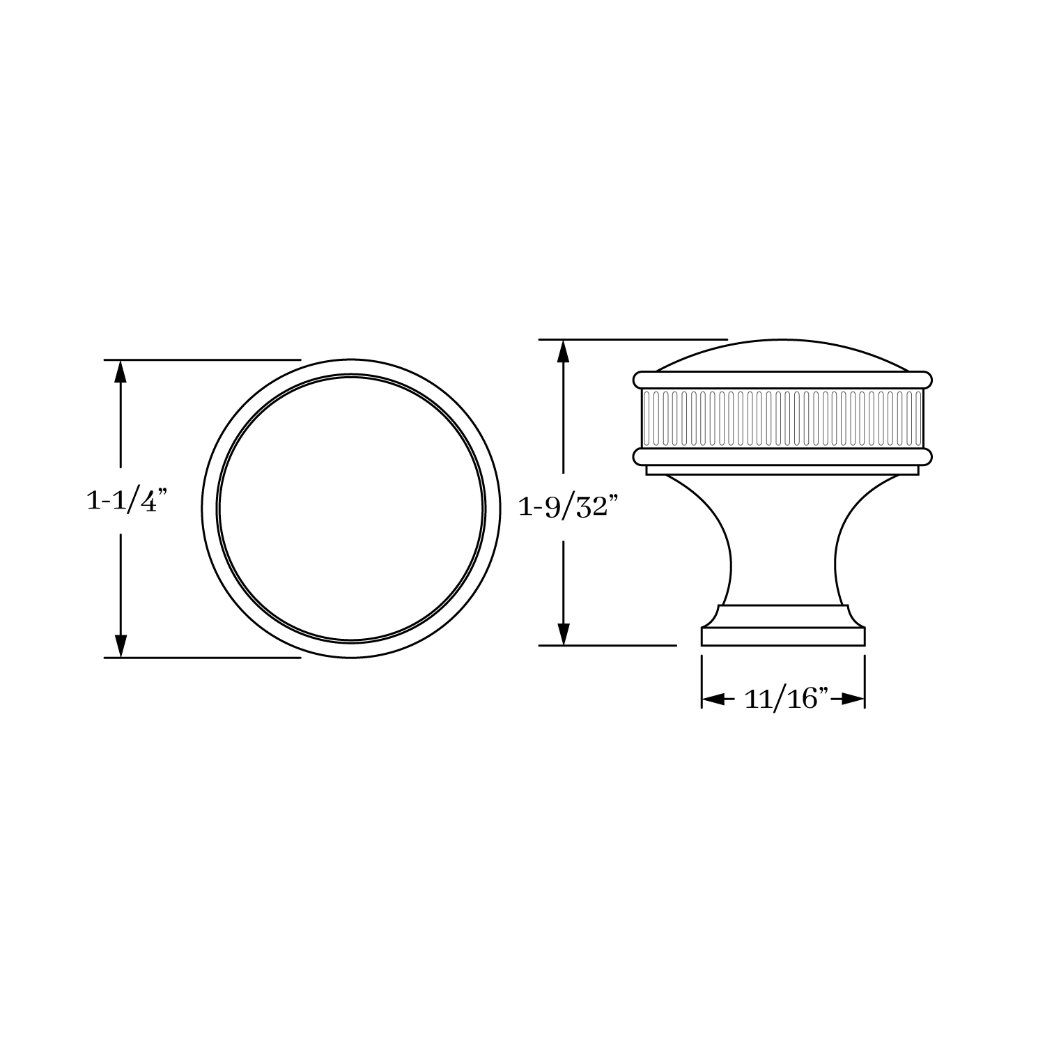 3064 Inset Coin Knob 