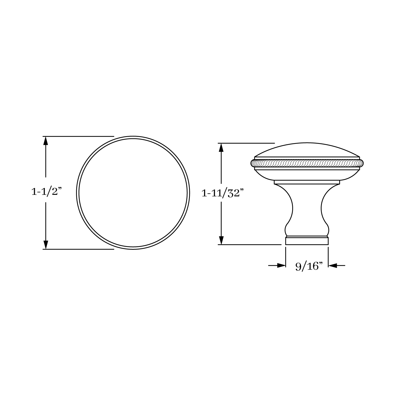 3088 Rope Knob 