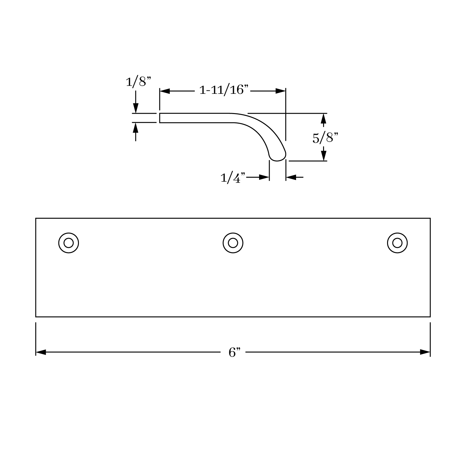 3776 Edge Pull - Curve 