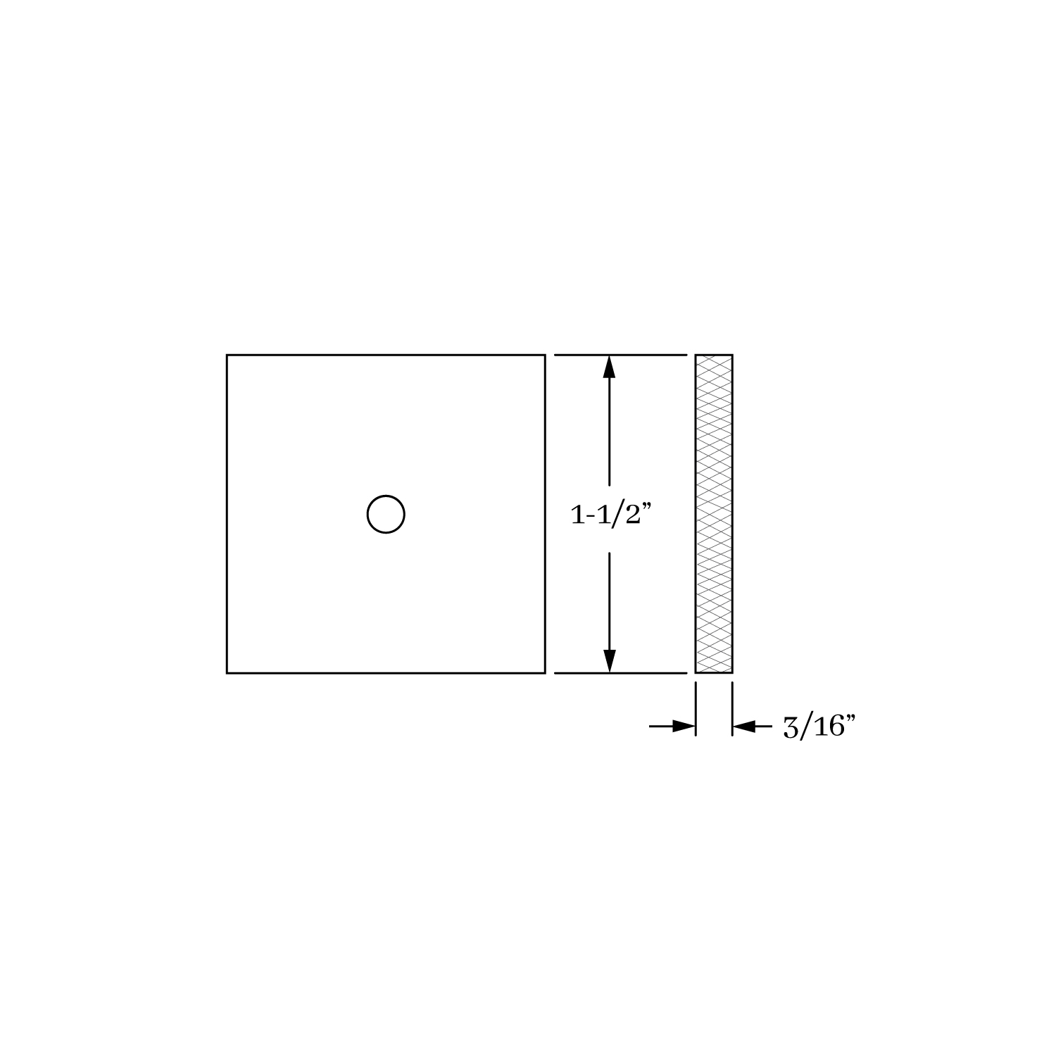 3938 Cross Hatch Square Backplate 