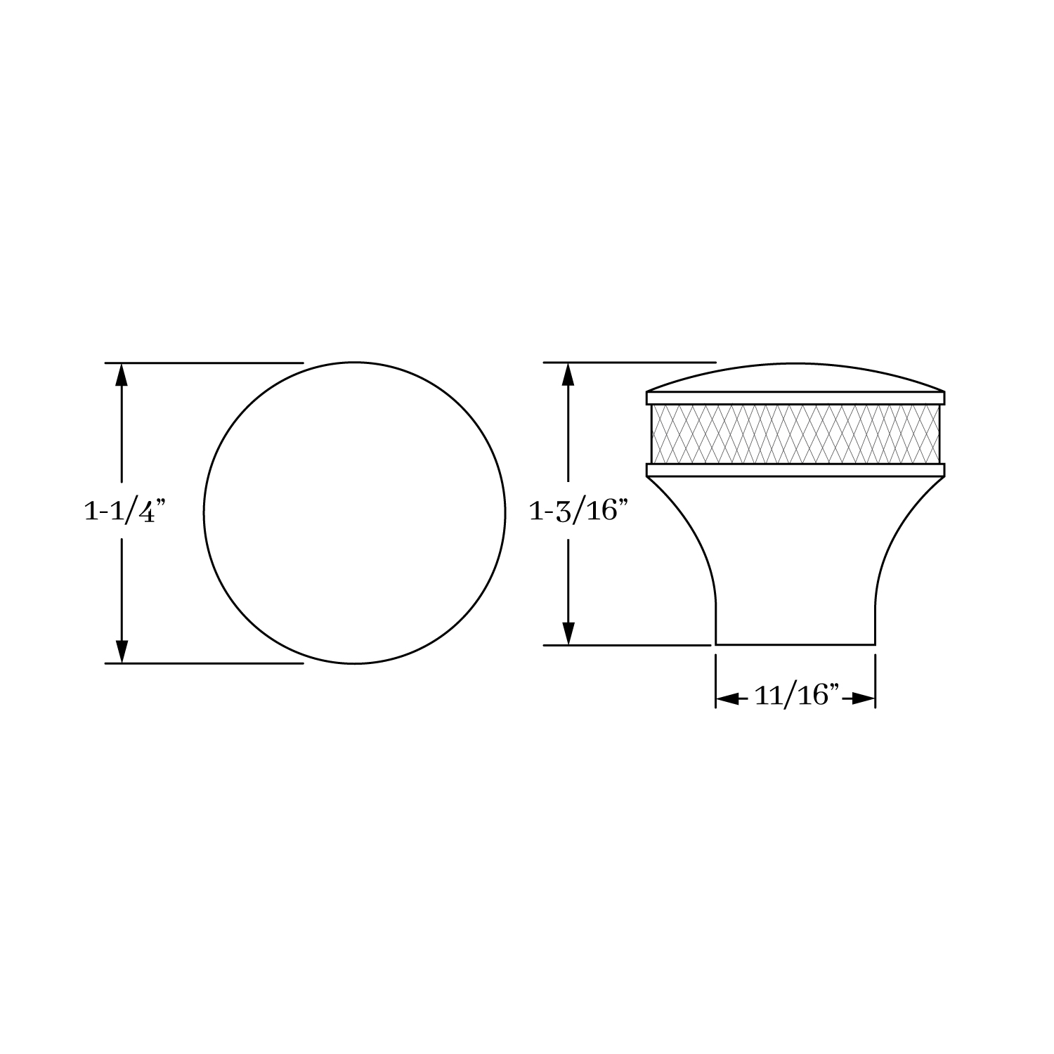 3946 Cross Hatch Knob 