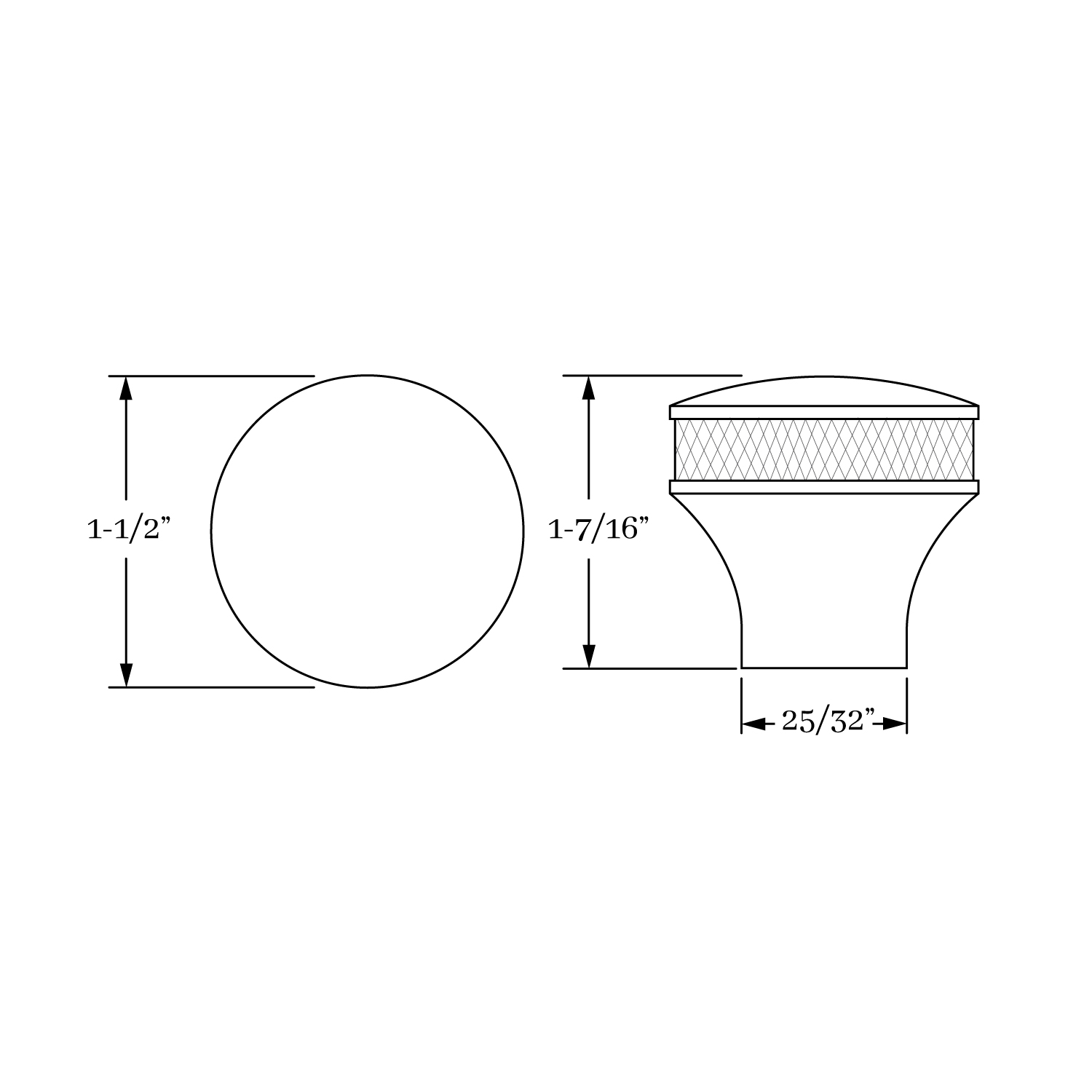 3948 Cross Hatch Knob 