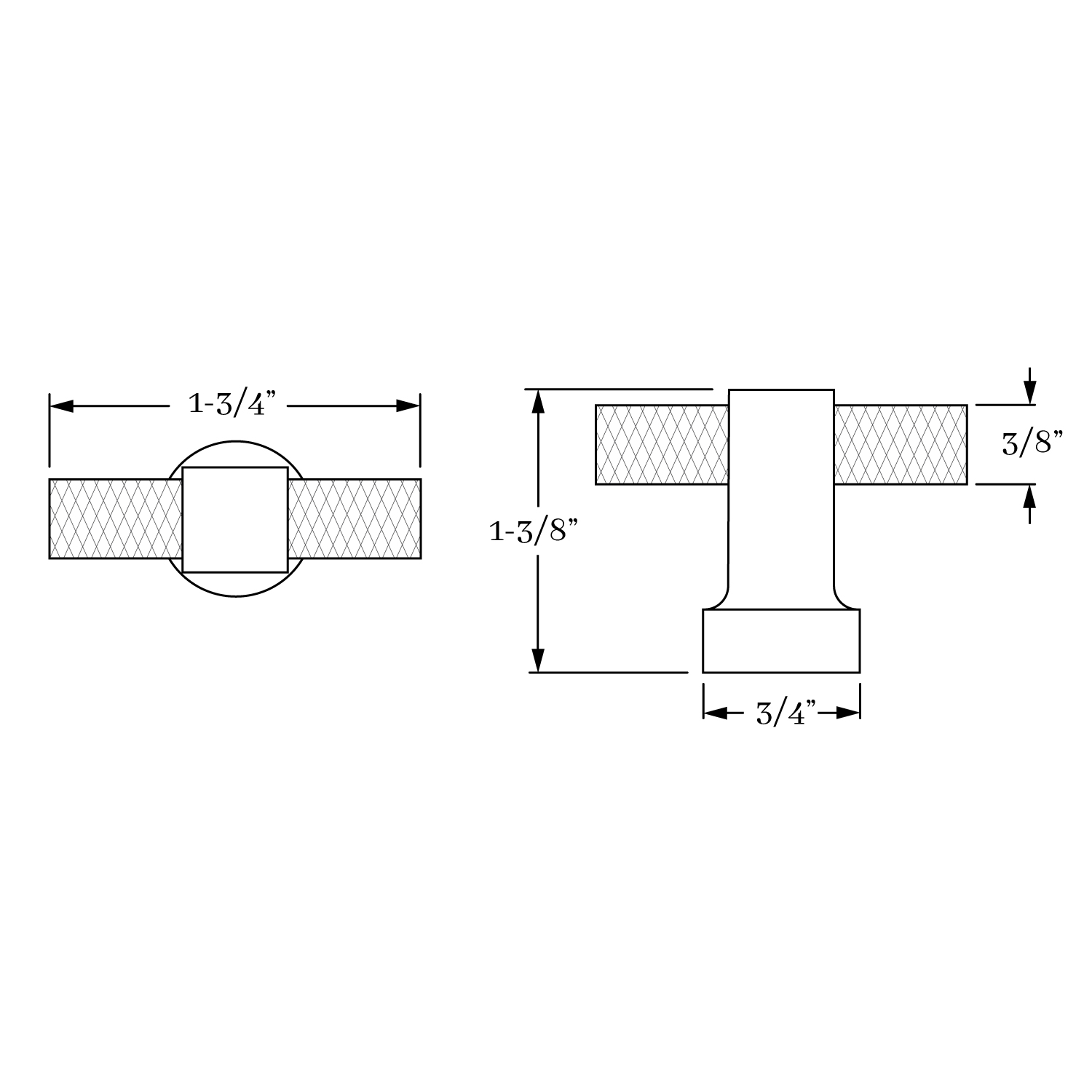 3950 Diamond T Knob 