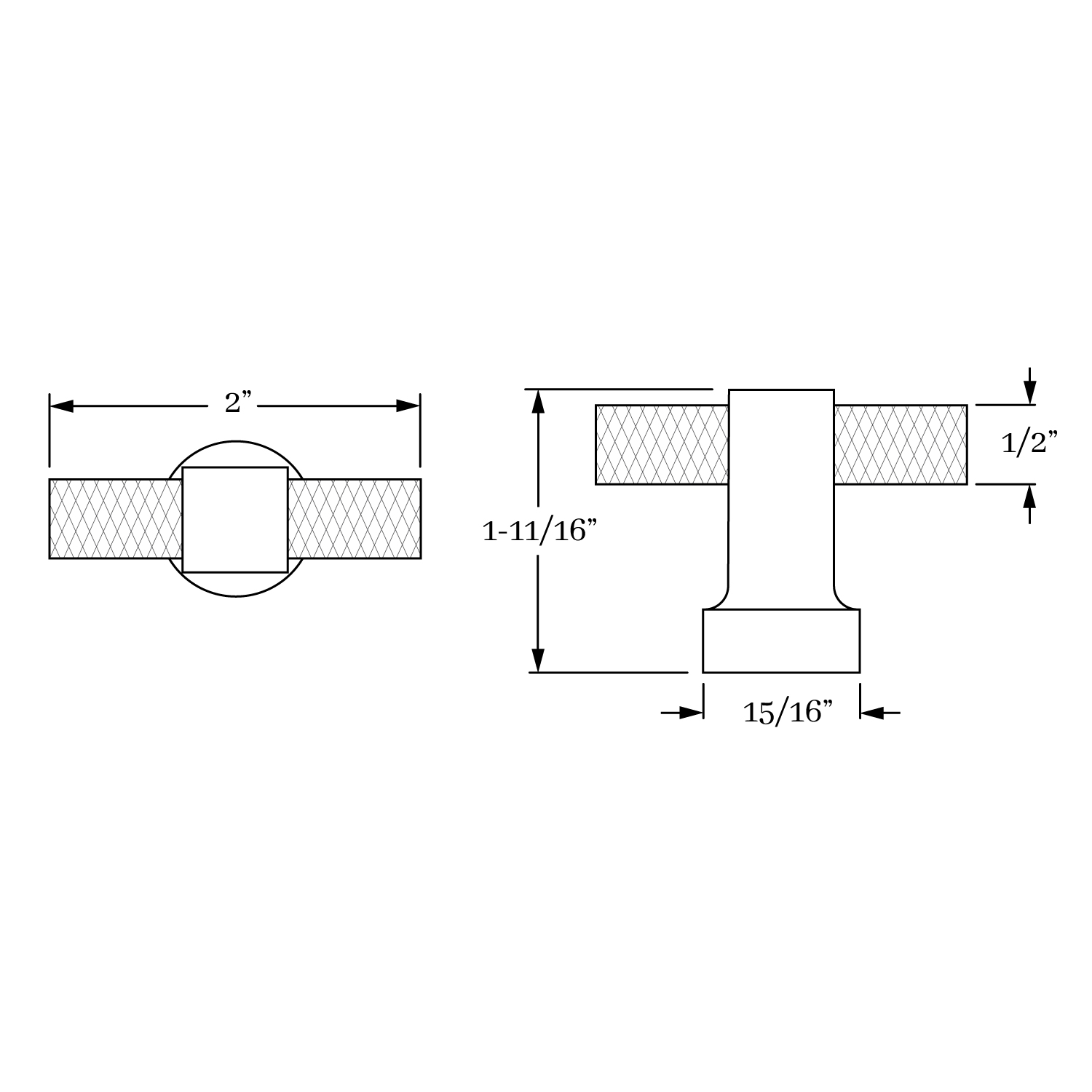 3952 Diamond T Knob 