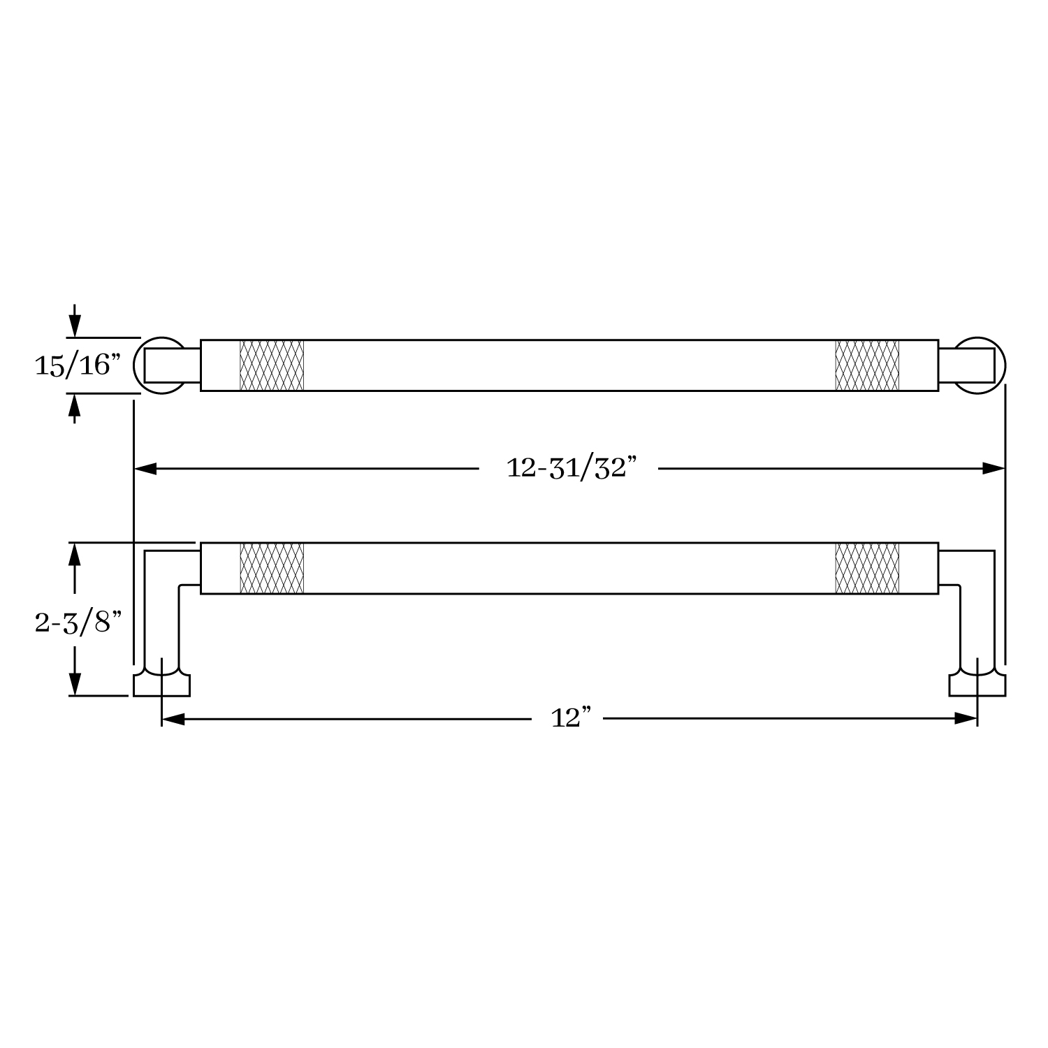 3983 Diamond Bands Appliance Pull 