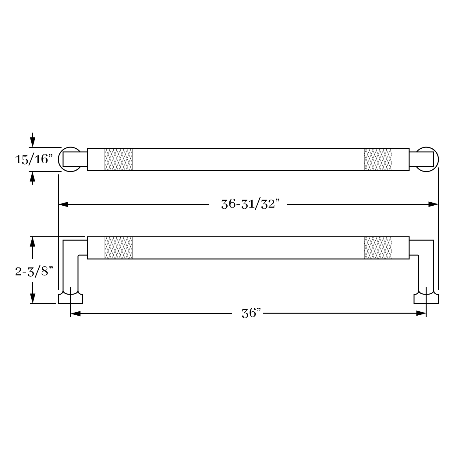 3998 Diamond Bands Appliance Pull 