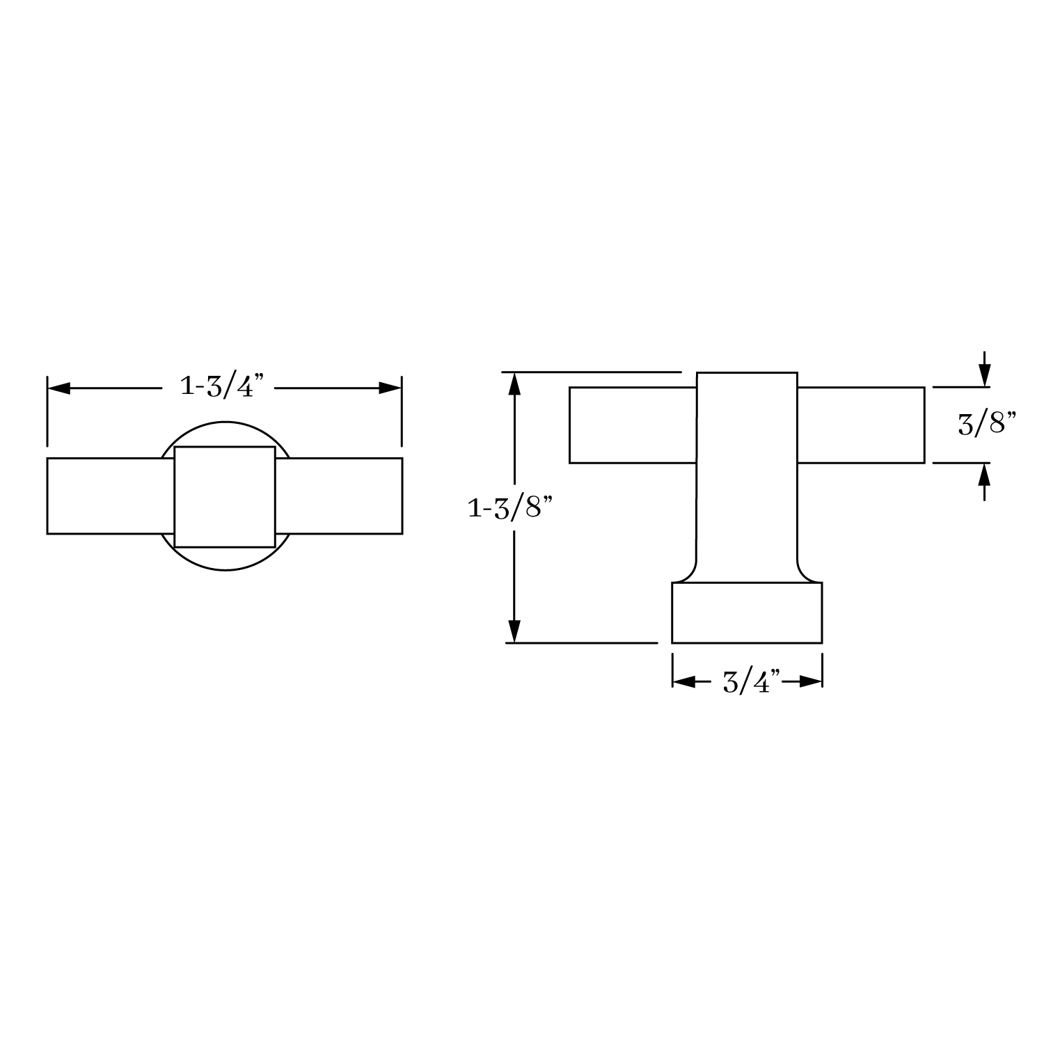 4030 Square T Knob 