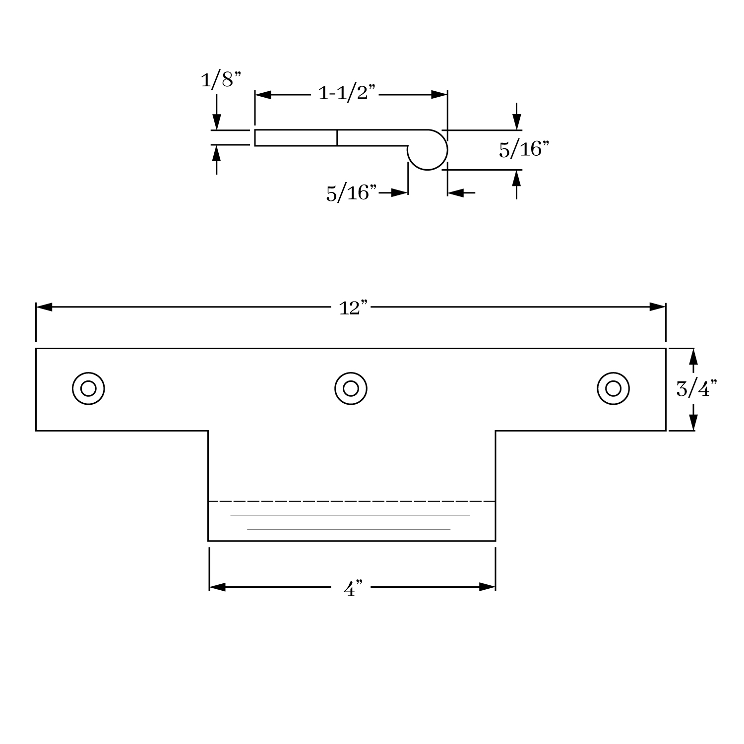 5004 Integrated Edge Pull - w/ 4  Pull 