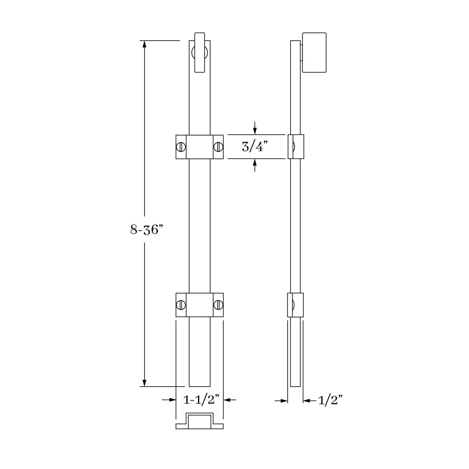 10422 Accessories Surface Bolt - Short Modern