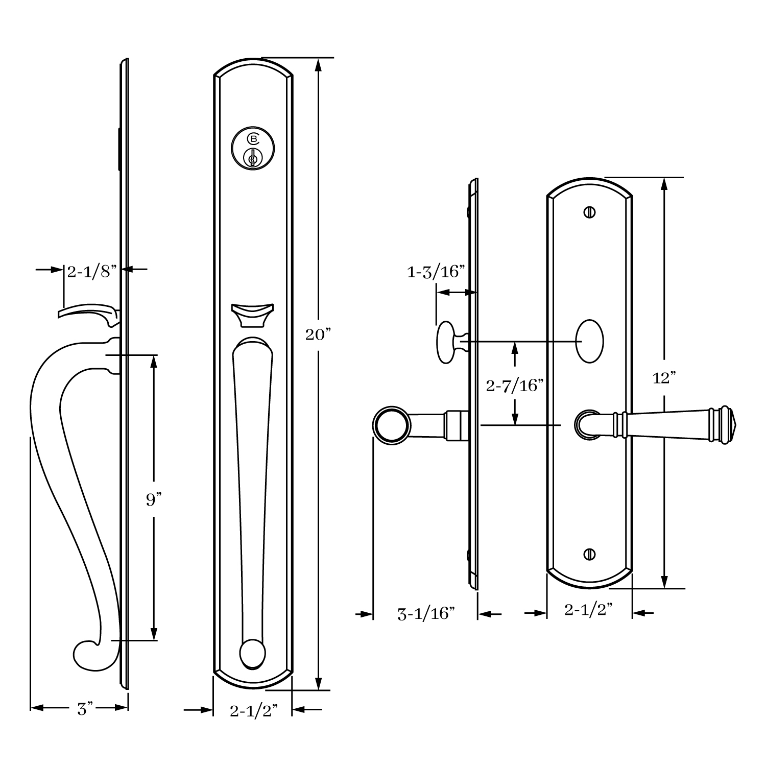 13010 Chautauqua Entrance Handle Set