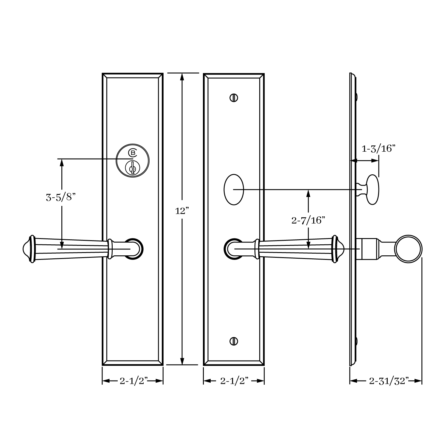 13150 Chautauqua Entrance Lever Set