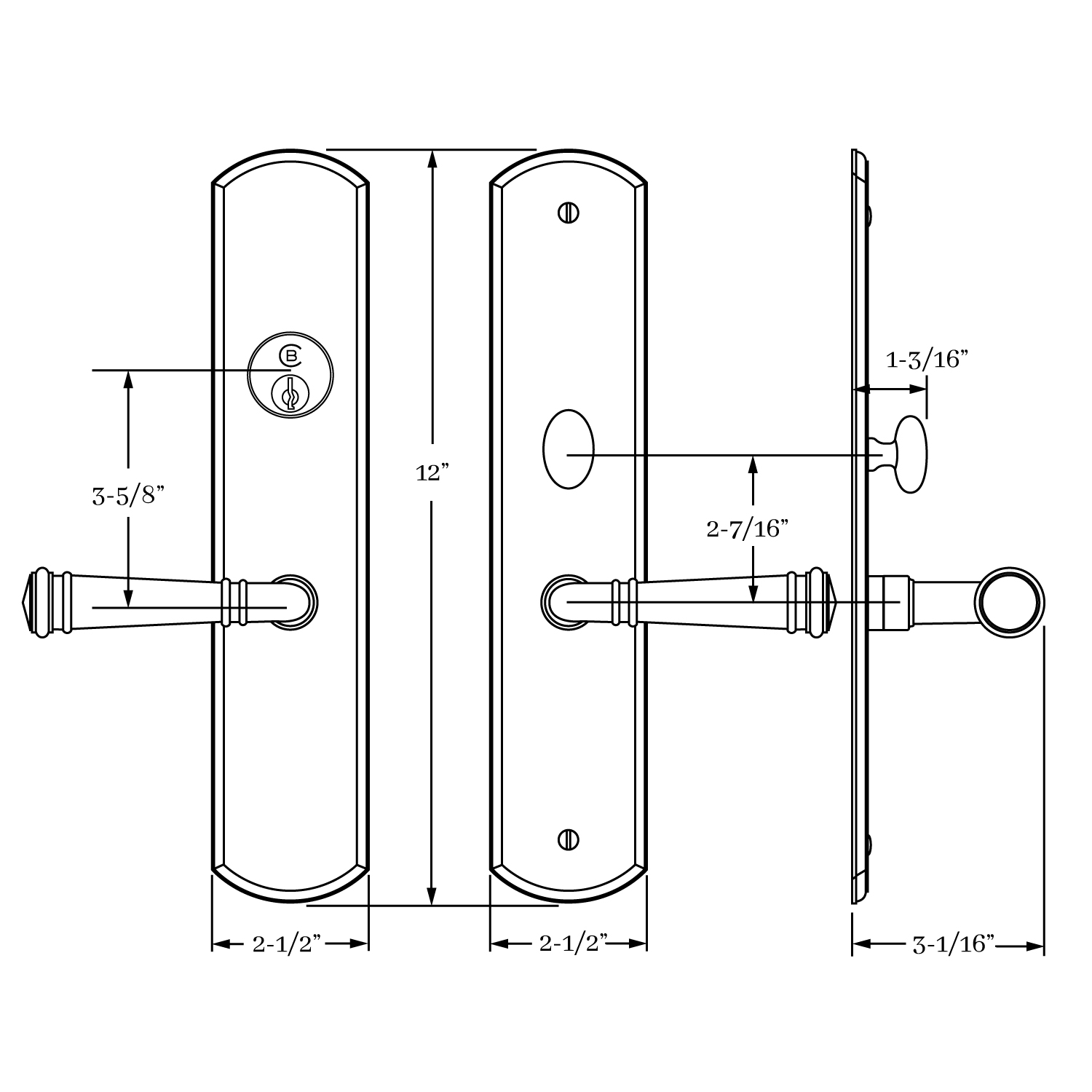 13156 Chautauqua Entrance Lever Set