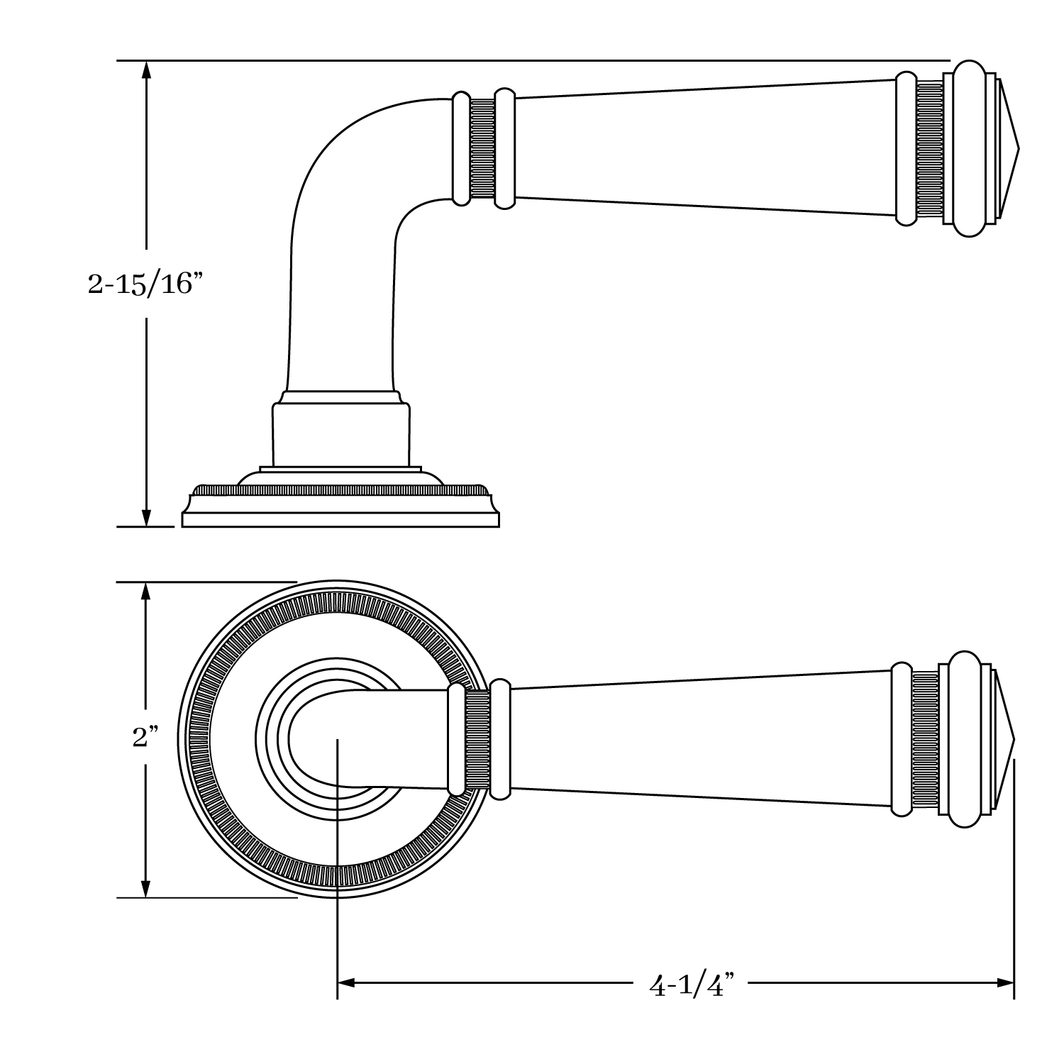 16065 Chautauqua Inset Coin Lever and Rose