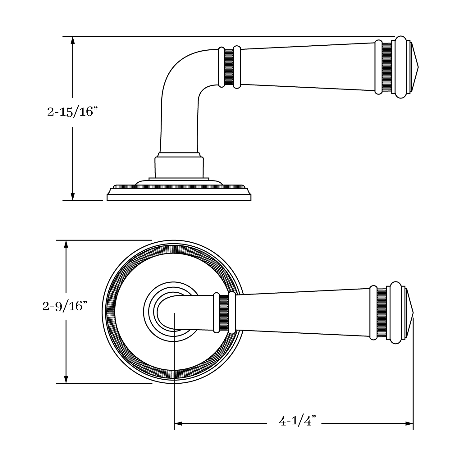 16075 Chautauqua Inset Coin Lever and Rose