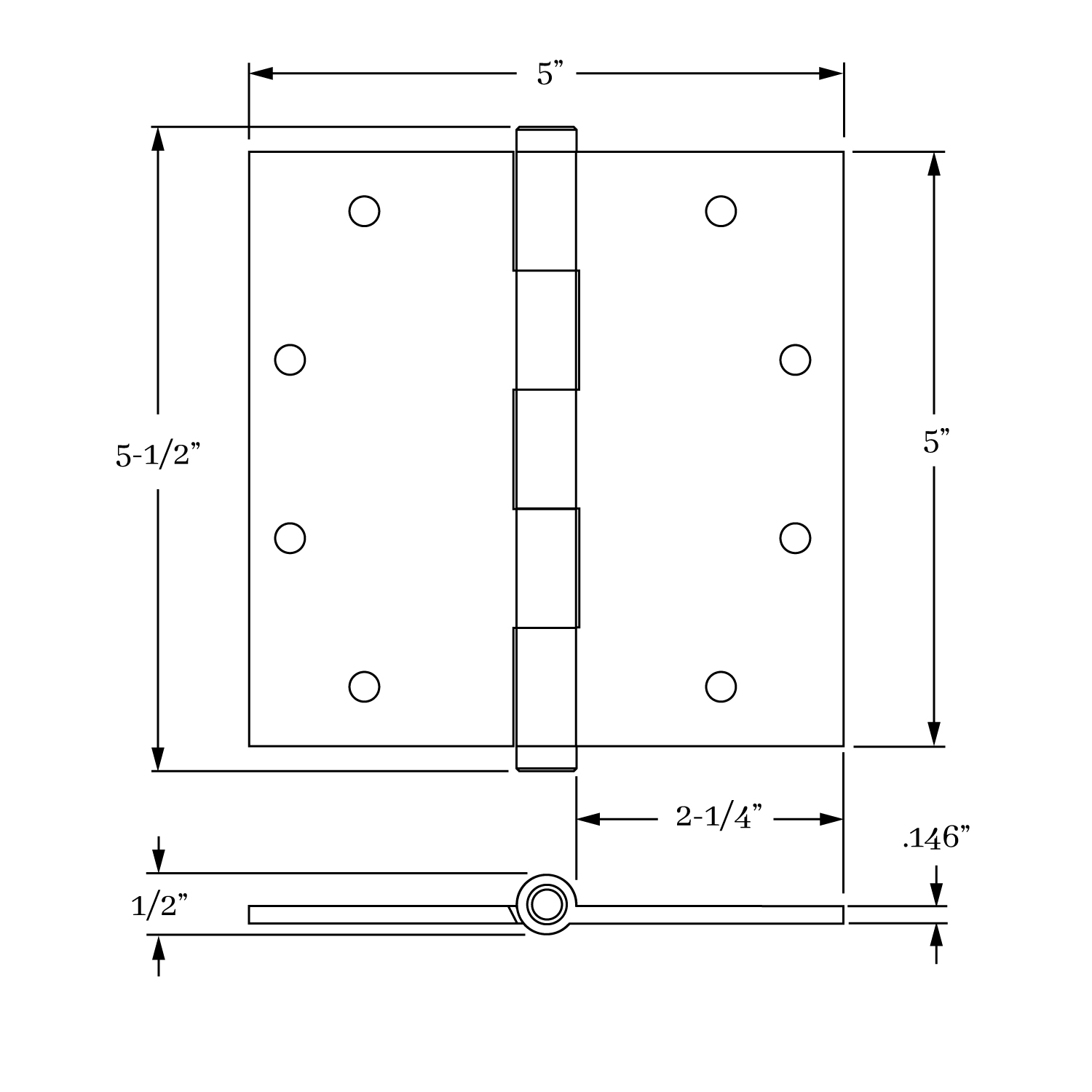 16822 Door Hinges Architectural Grade<br>Standard<br>5