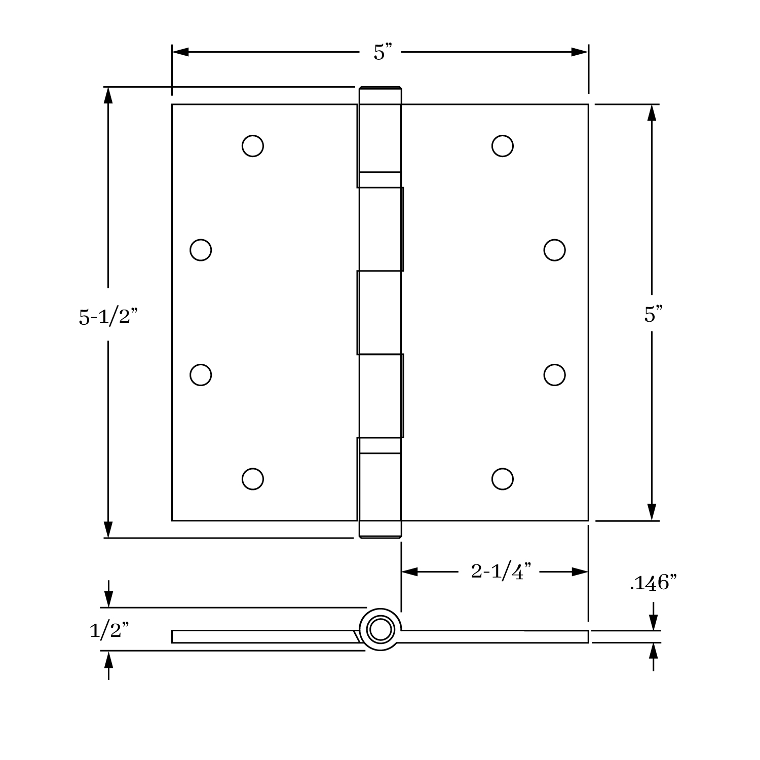 16842 Door Hinges Architectural Grade <br> Ball Bearing<br>5