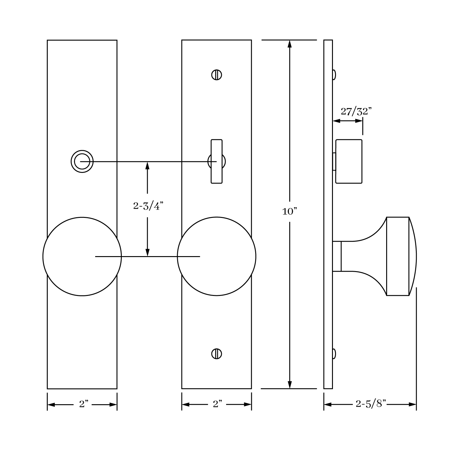 17037 Après Knob and Escutcheon