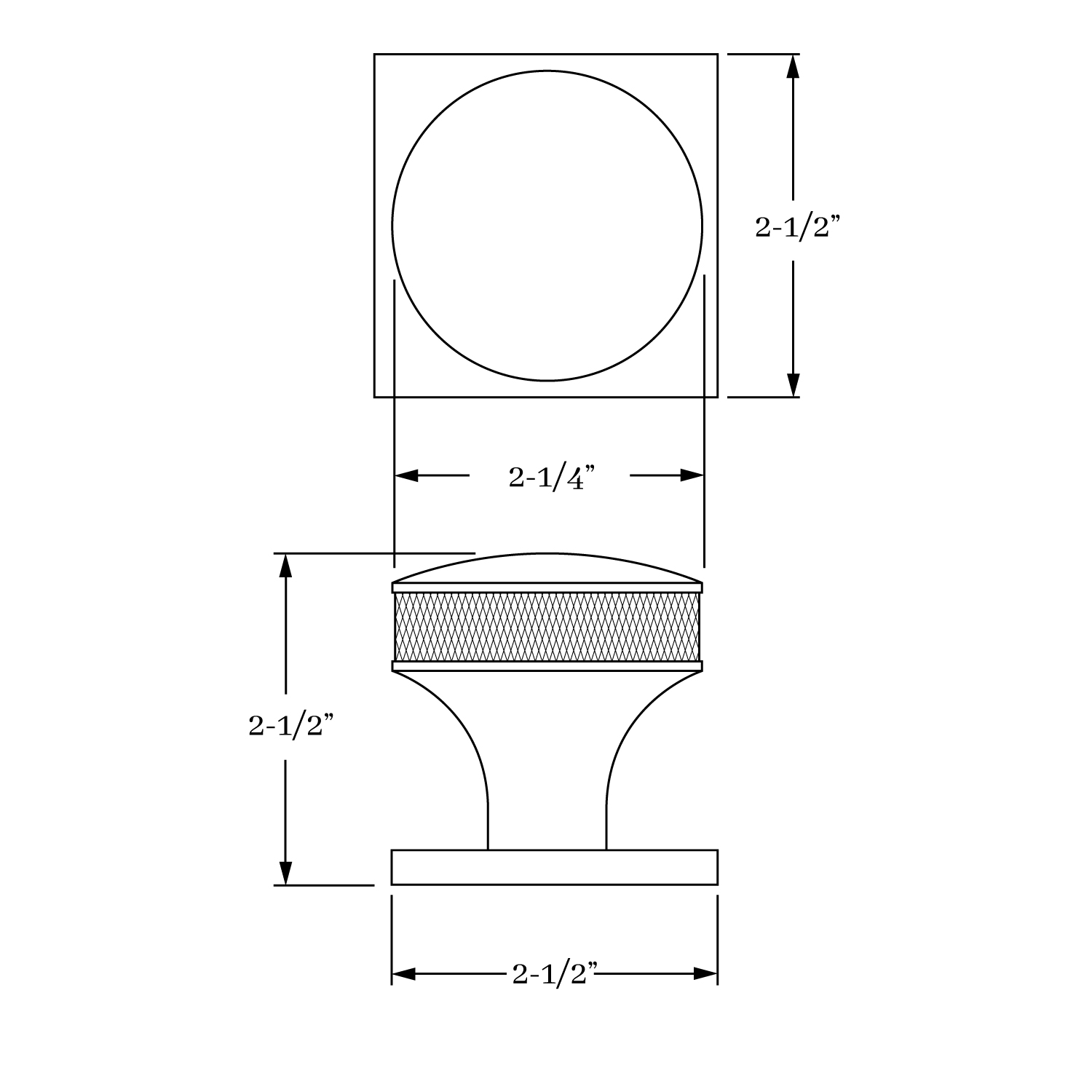 17336 Après Inset Cross Hatch Knob and Rose