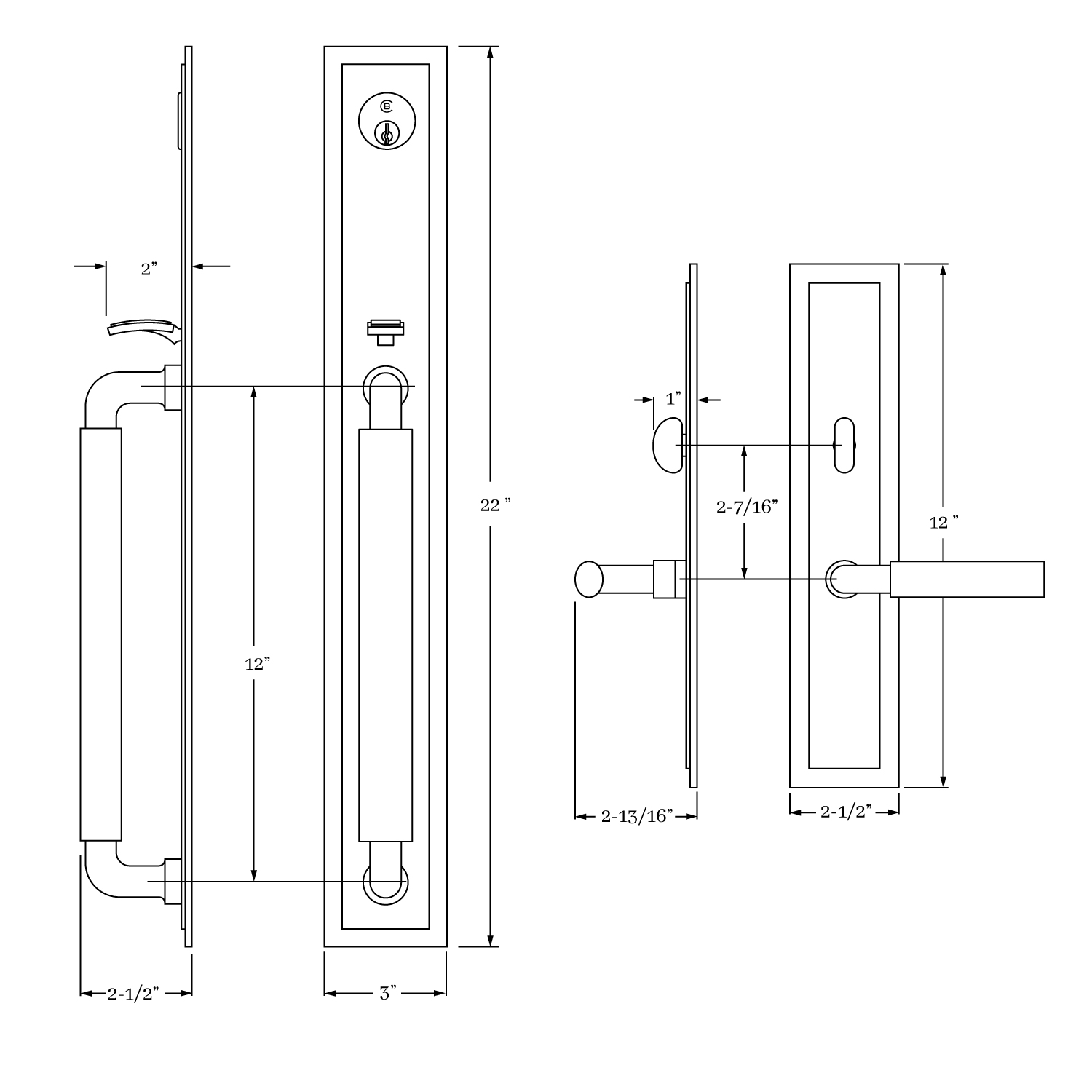 17500 Shore Entrance Handle Set