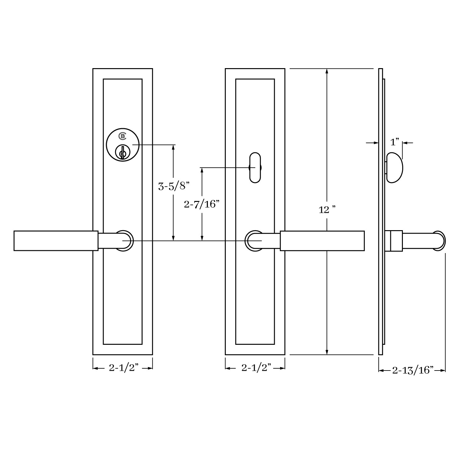 17510 Shore Entrance Lever Set