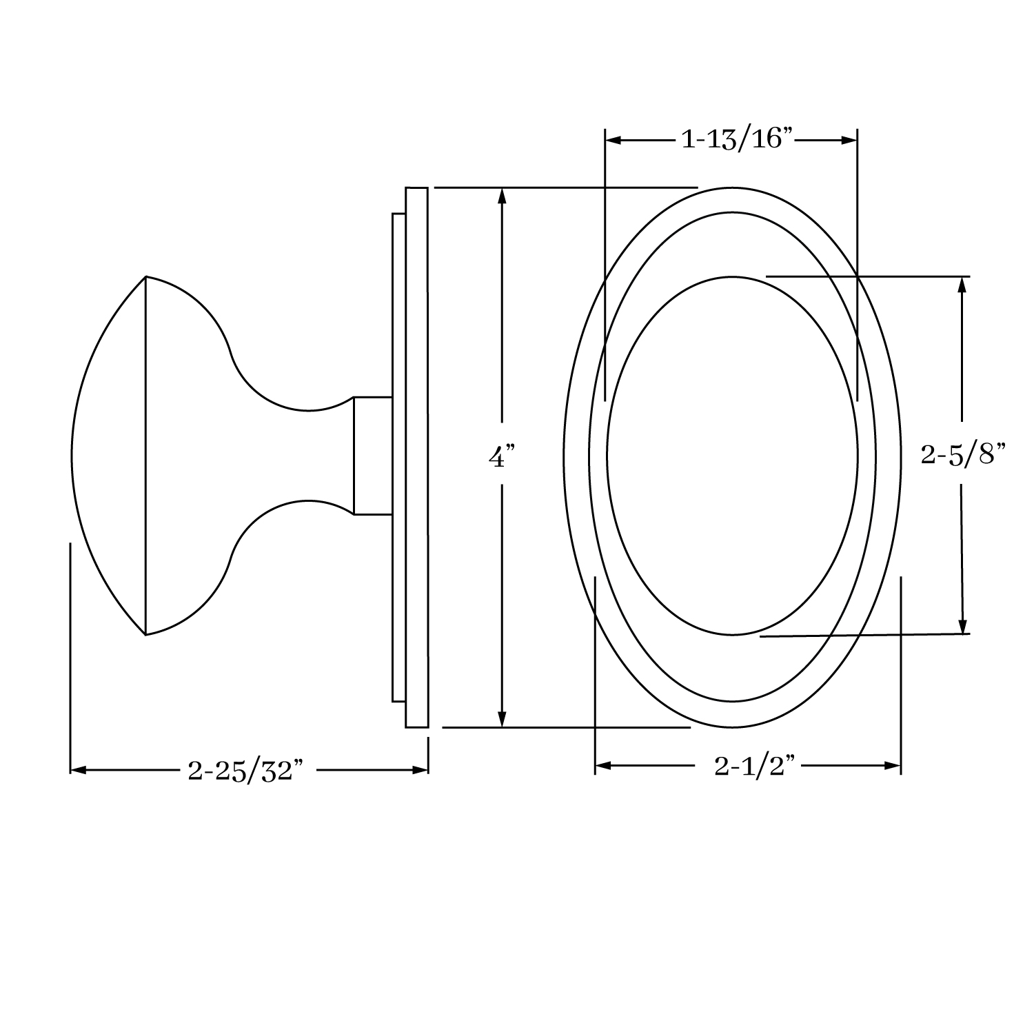 17646 Shore Oval Knob and Rose