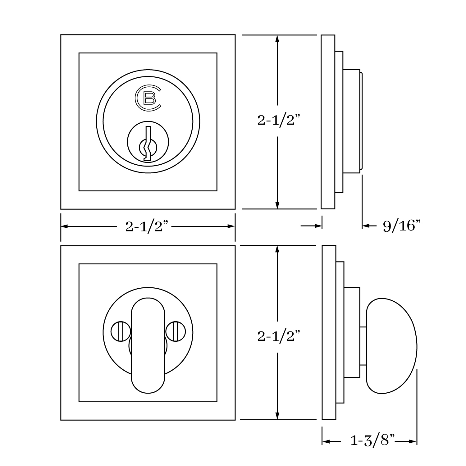 17652 Shore Square Auxiliary Deadbolt