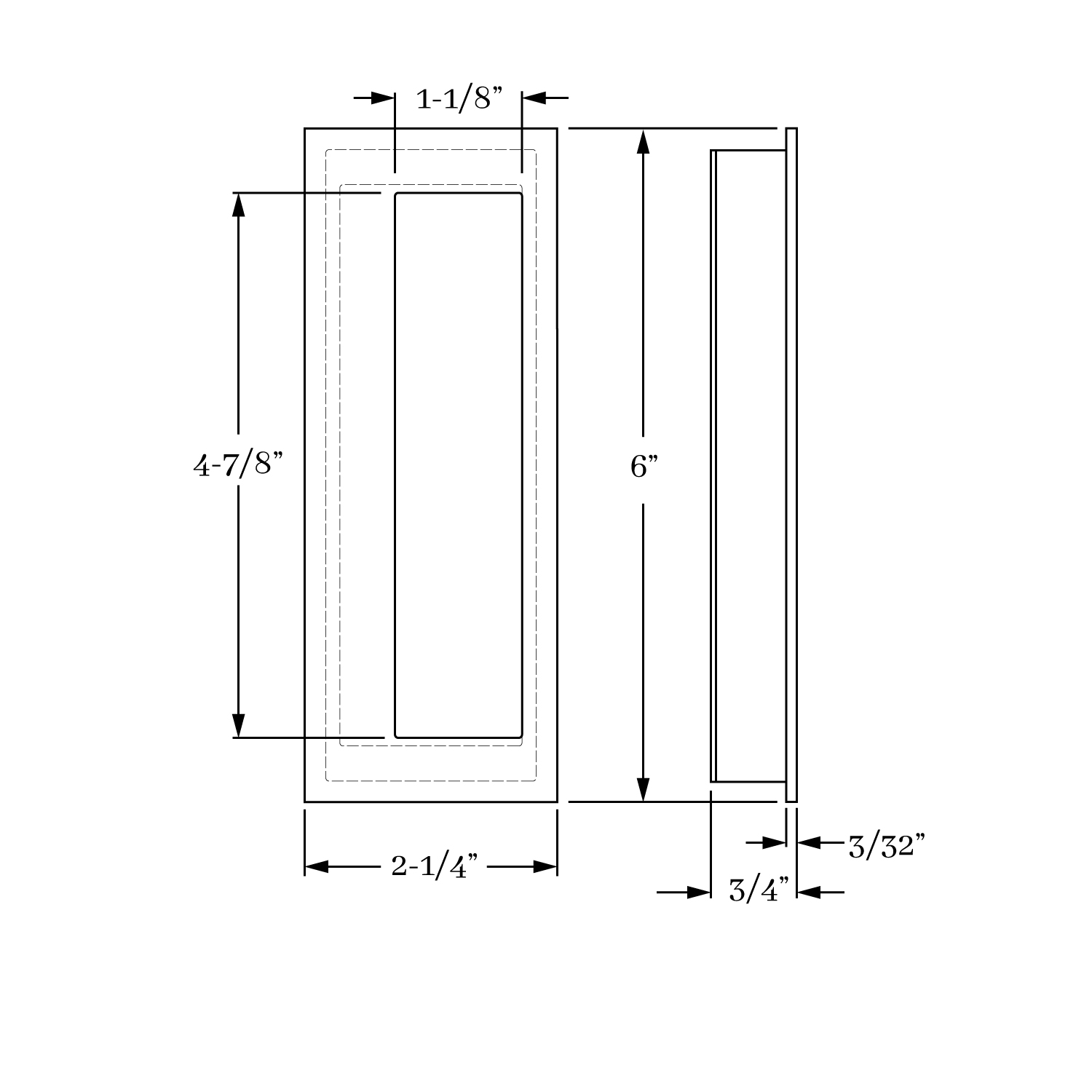 18500 Flush Pulls Offset Flush Pull <br> Passage