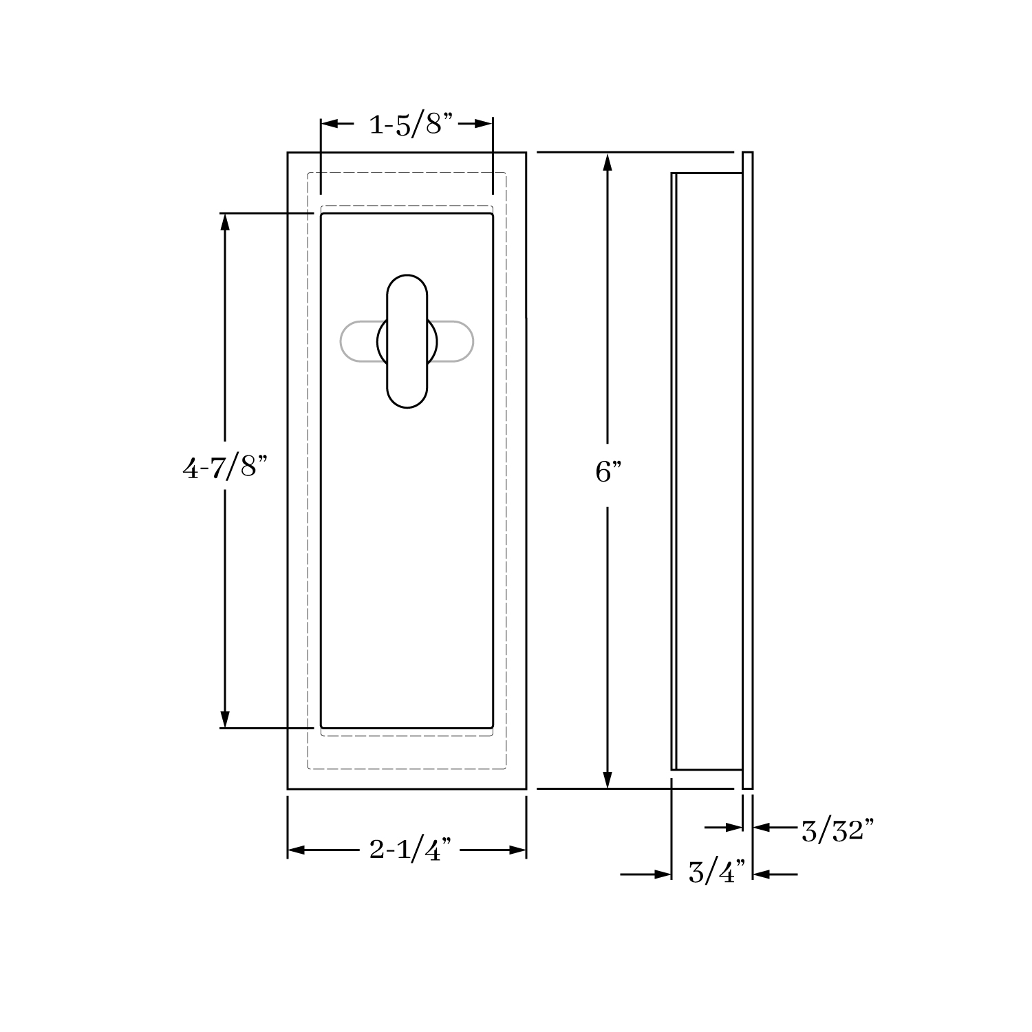 18504 Flush Pulls Flush Pull<br>Privacy with Turnpiece